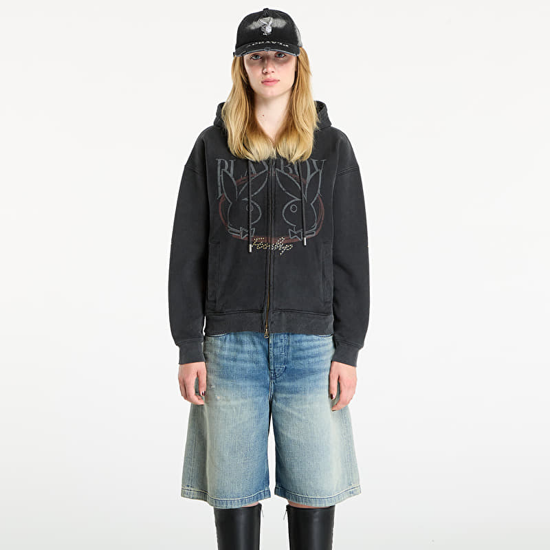 Mikina Playboy x FTSHP Zip-Up Hoodie UNISEX Black