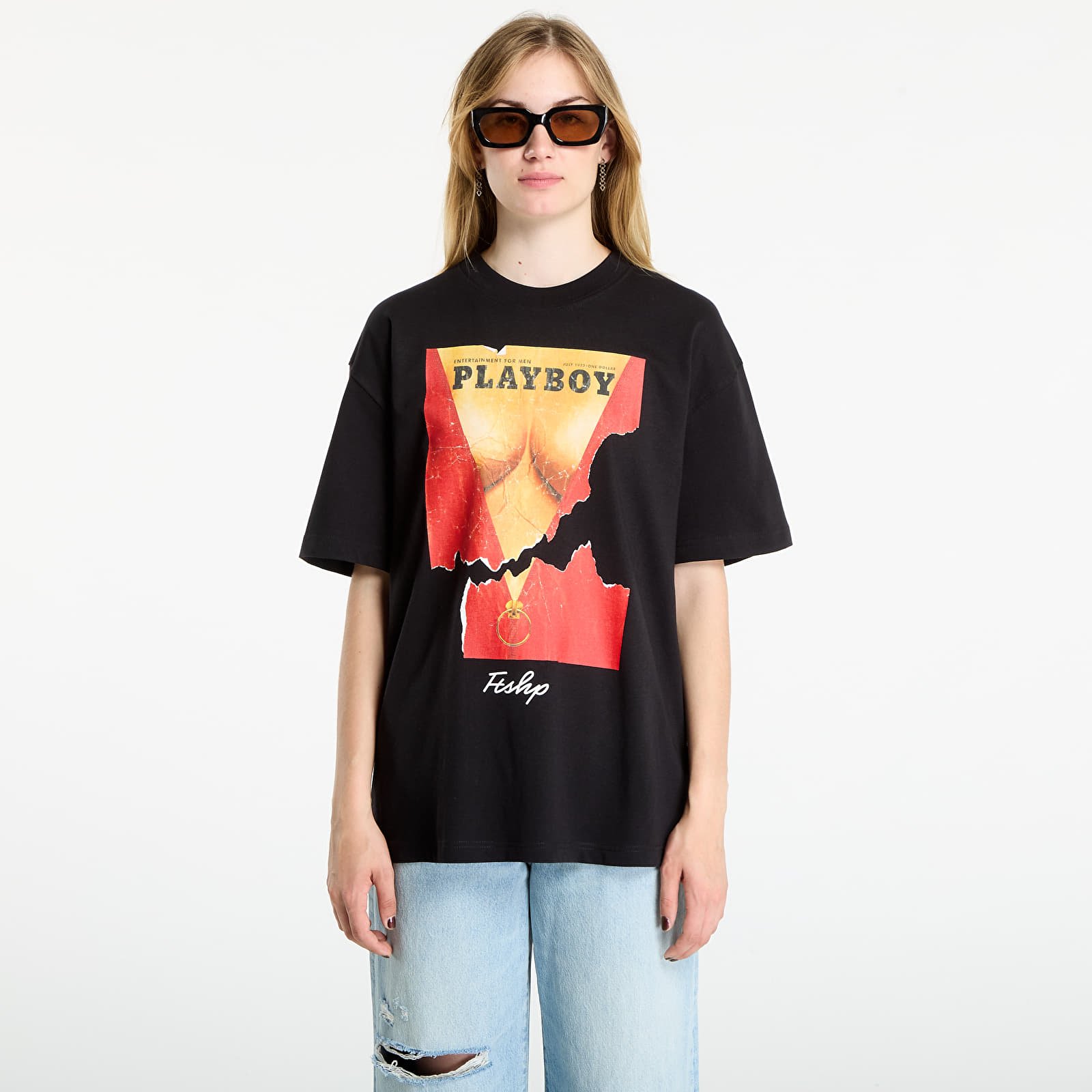 T-paidat Playboy x FTSHP Cover Tee 1973/7 UNISEX Black