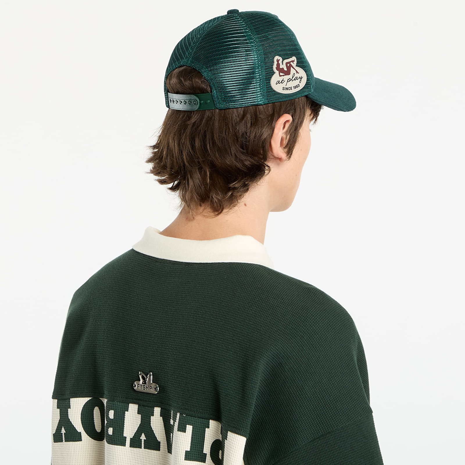 Petten voor heren PLAYBOY x FTSHP Corduroy Trucker Green