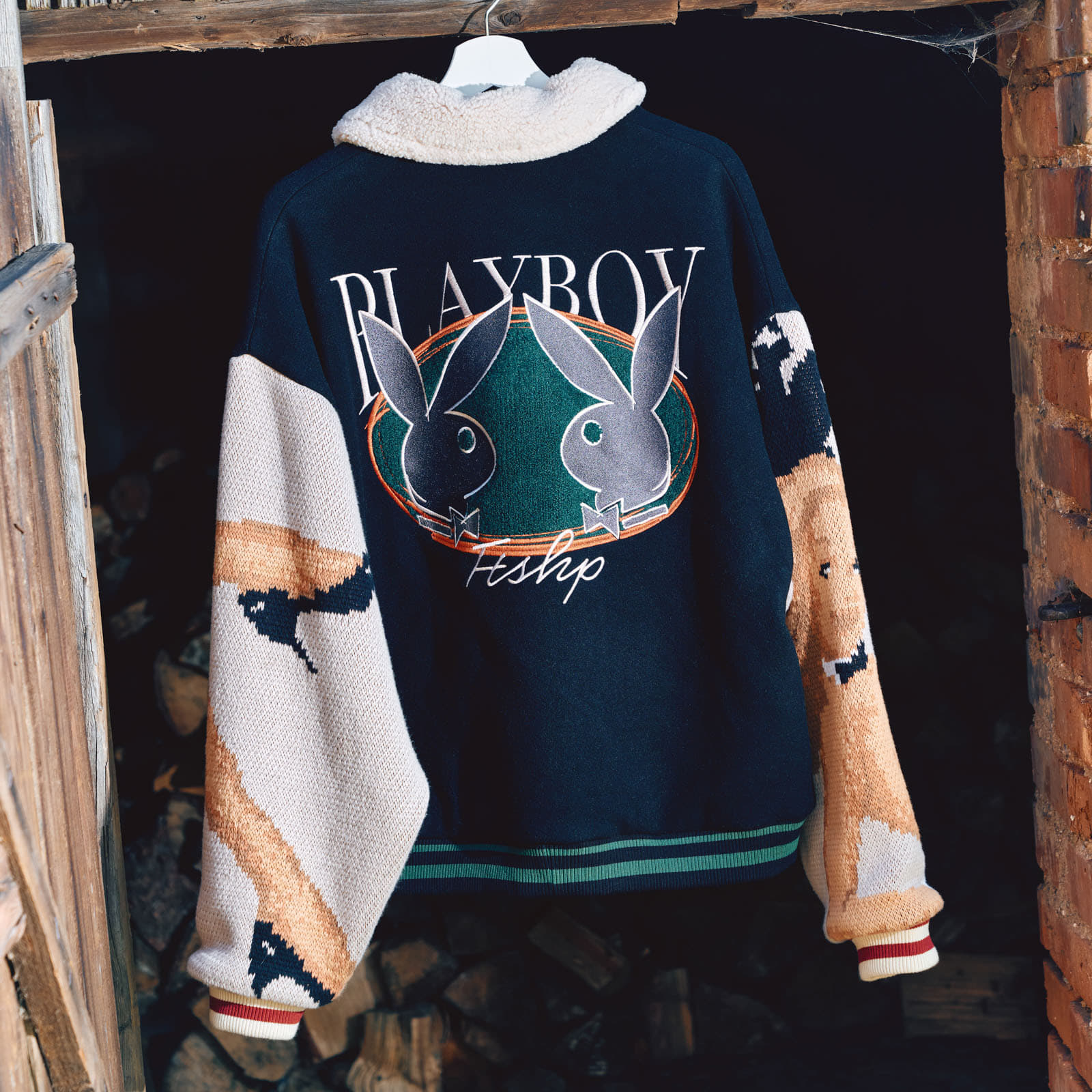 Takit Playboy x FTSHP Varsity Jacket UNISEX Black