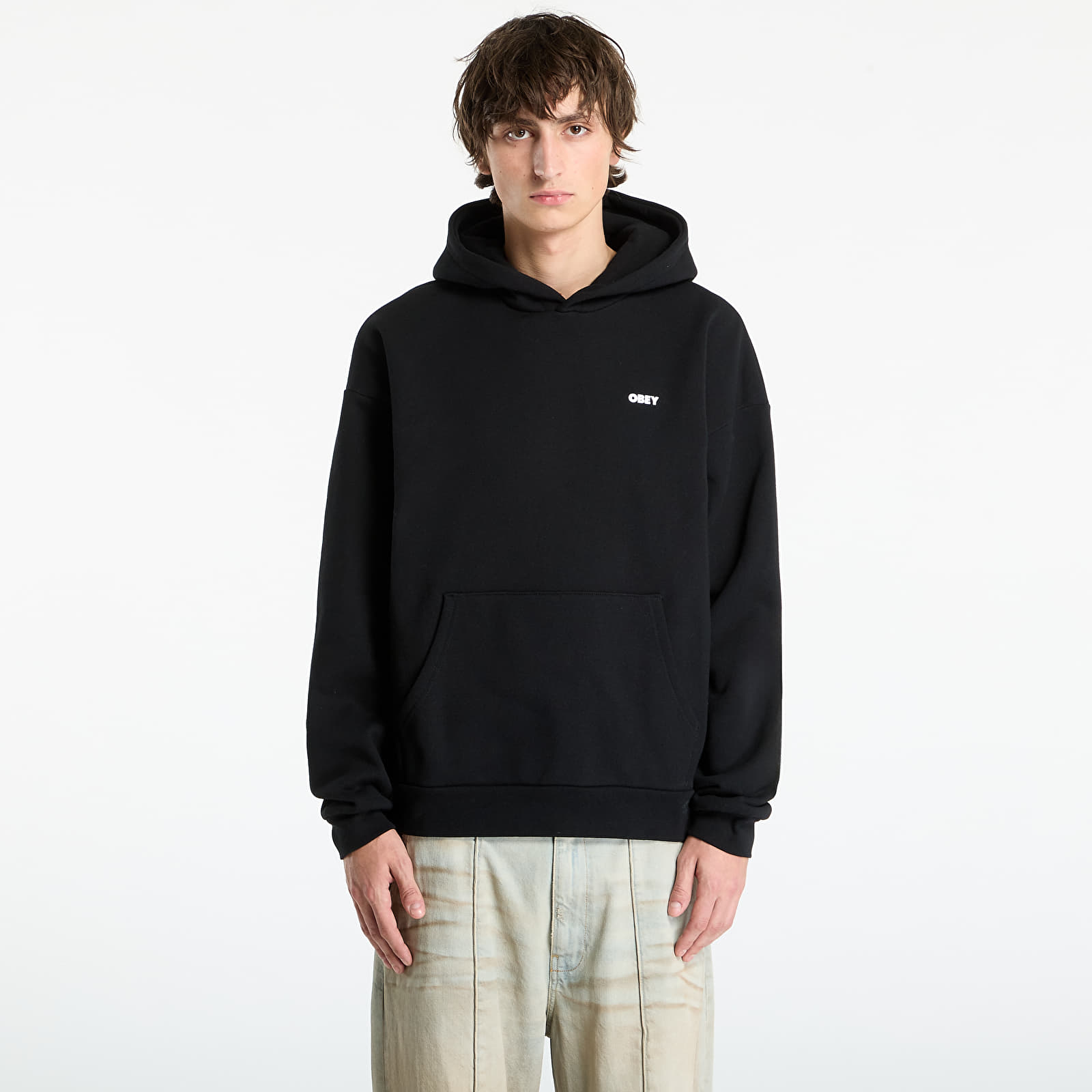 Miesten hupparit OBEY Bold Star Extra Heavy Hood Black