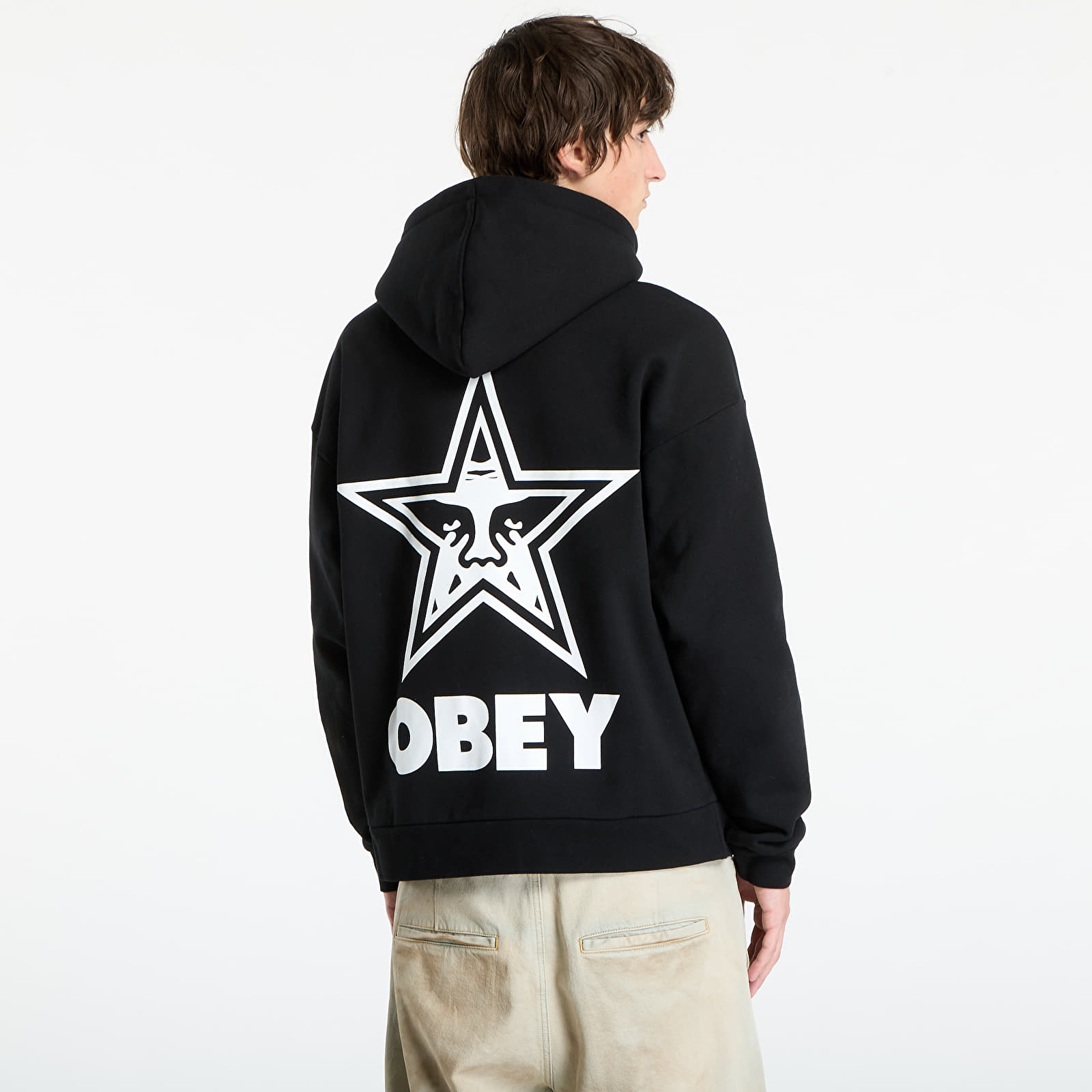 Miesten hupparit OBEY Bold Star Extra Heavy Hood Black