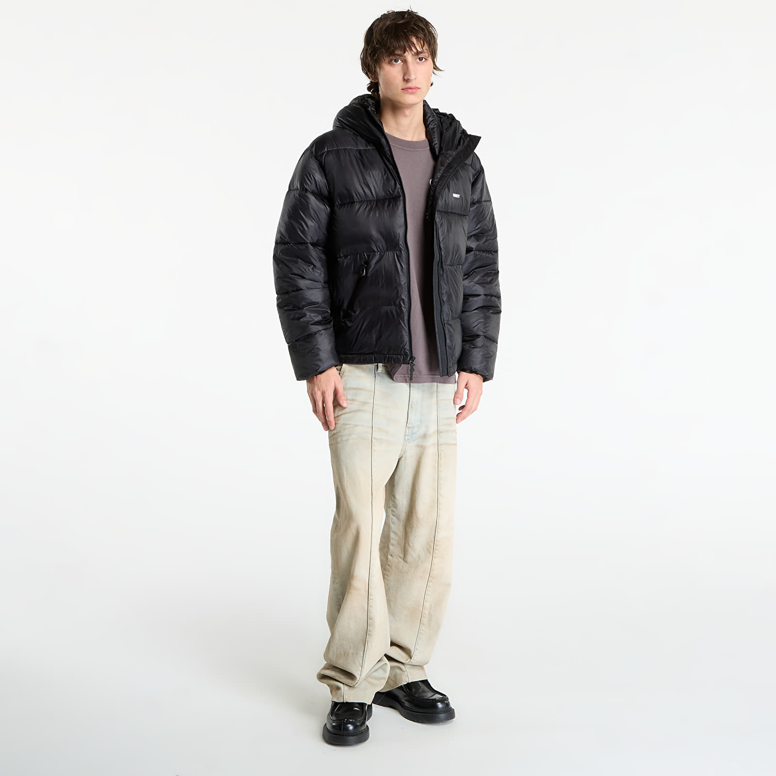 Miesten takit OBEY Stratus Puffer Jacket Black