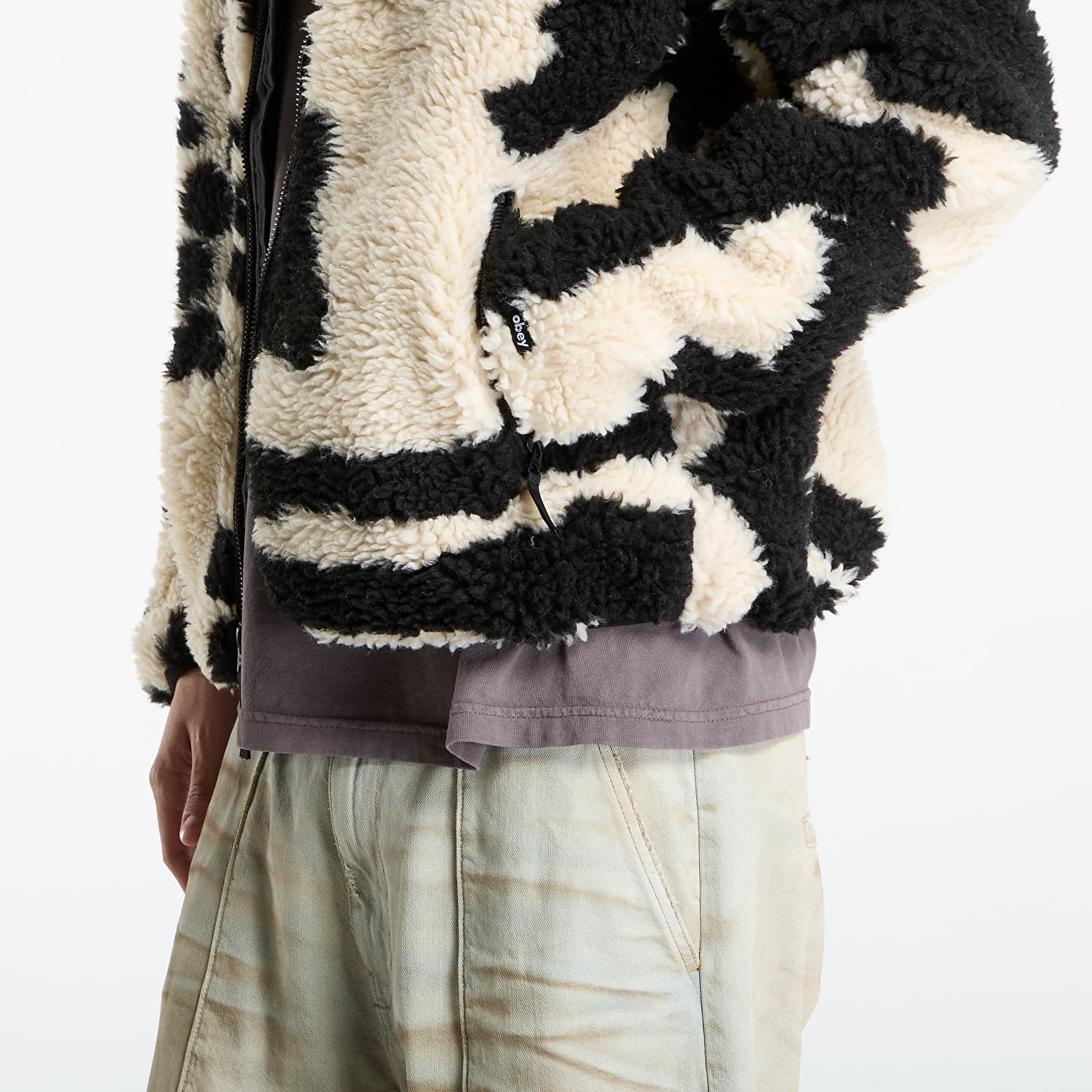 Miesten takit OBEY Shaggy Sherpa Jacket Clay Multi