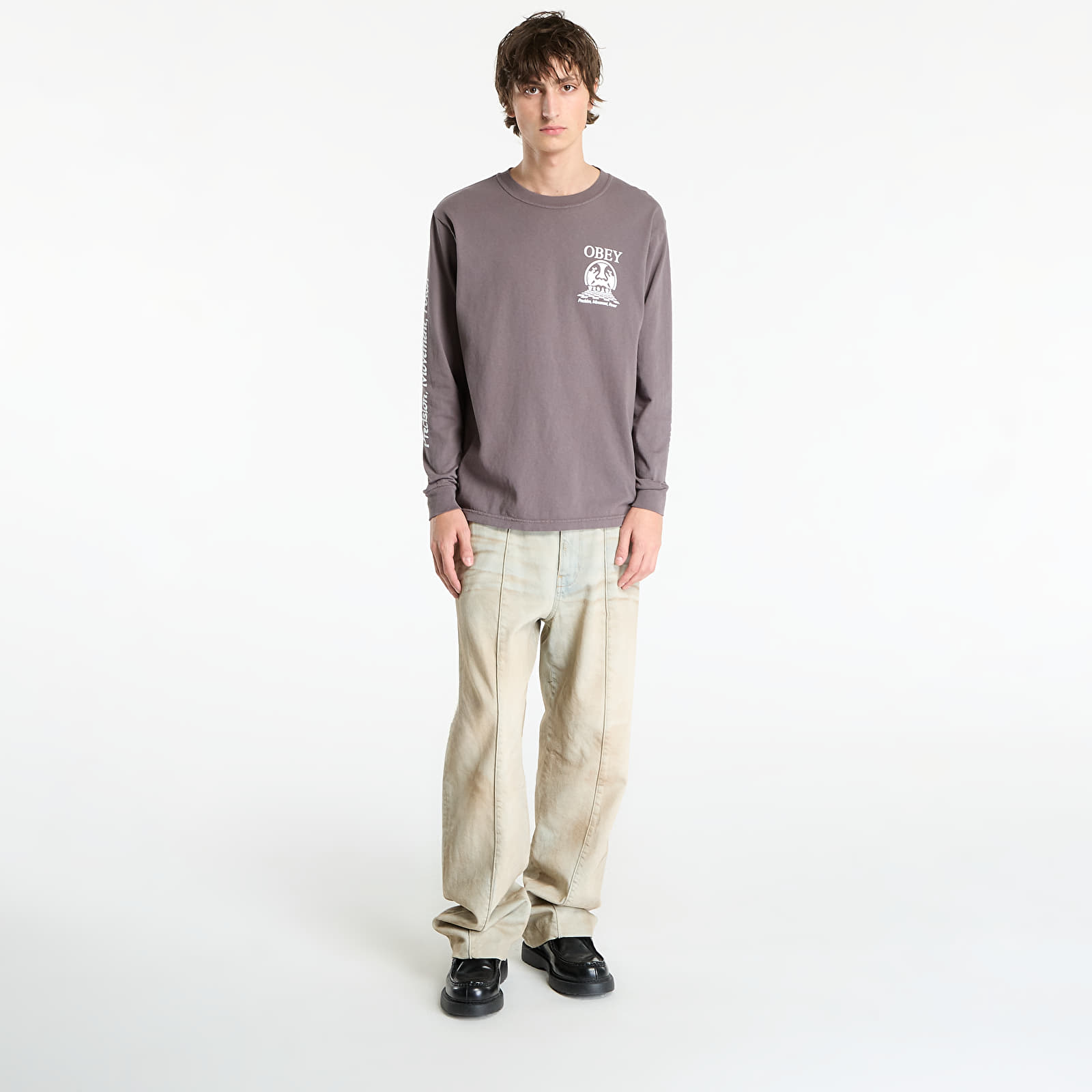 Miesten T-paidat OBEY Precision Pigment Dusty Black