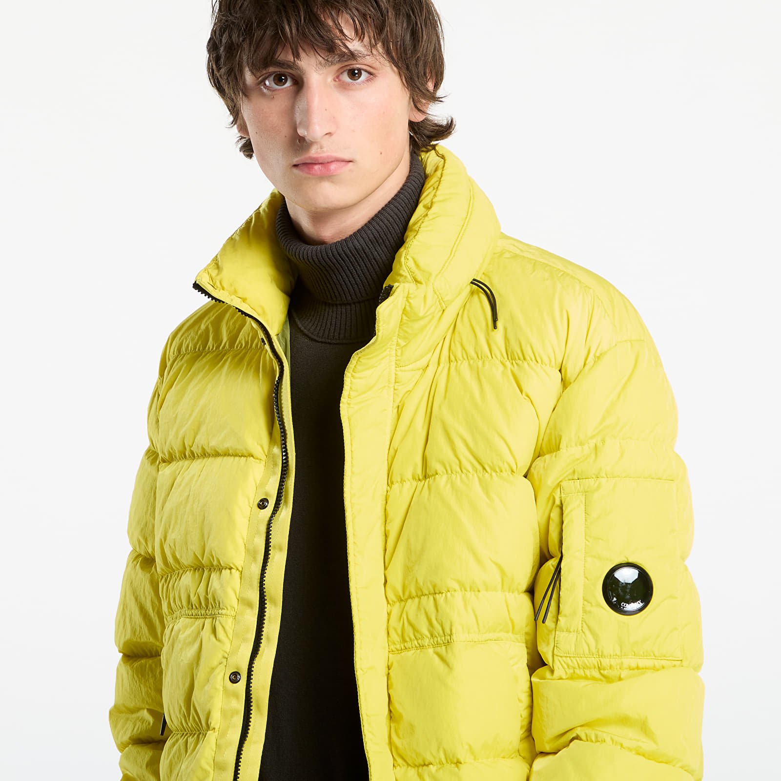 Miesten takit C.P. Company Chrome-R Down Jacket Green Sheen Yellow
