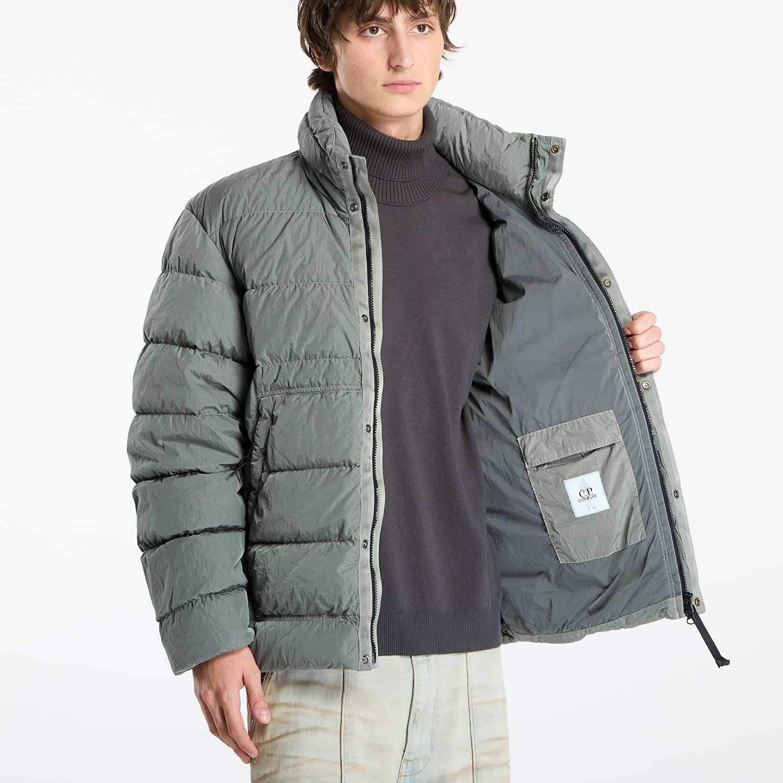 Miesten takit C.P. Company Chrome-R Down Jacket Gunmetal Grey