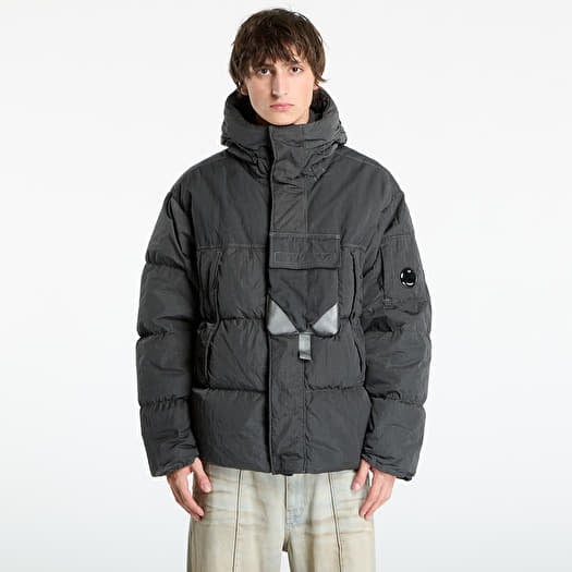C.P. Company Eco-Chrome R Mixed Hooded Down Jacket Dark Shadow Grey