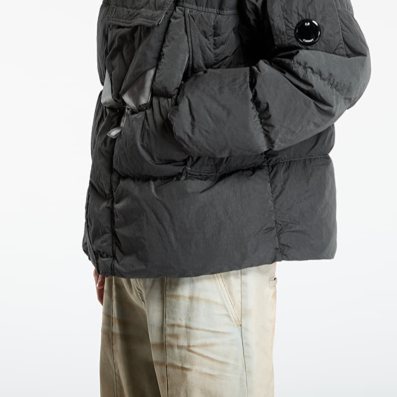 C.P. Company Eco-Chrome R Mixed Hooded Down Jacket Dark Shadow