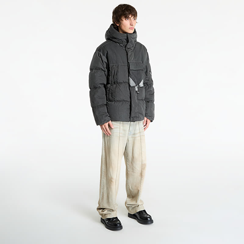 C.P. Company Eco-Chrome R Mixed Hooded Down Jacket Dark Shadow