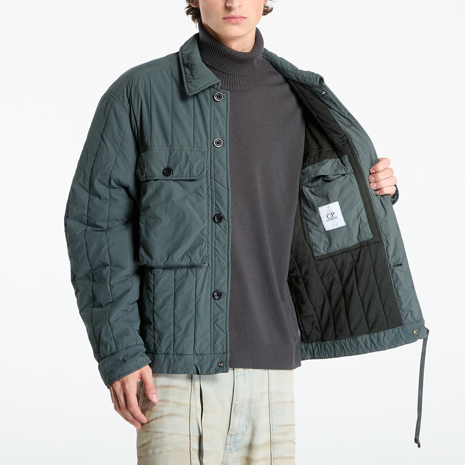 Miesten takit C.P. Company Gd Liner Short Padded Jacket Dark Shadow Grey