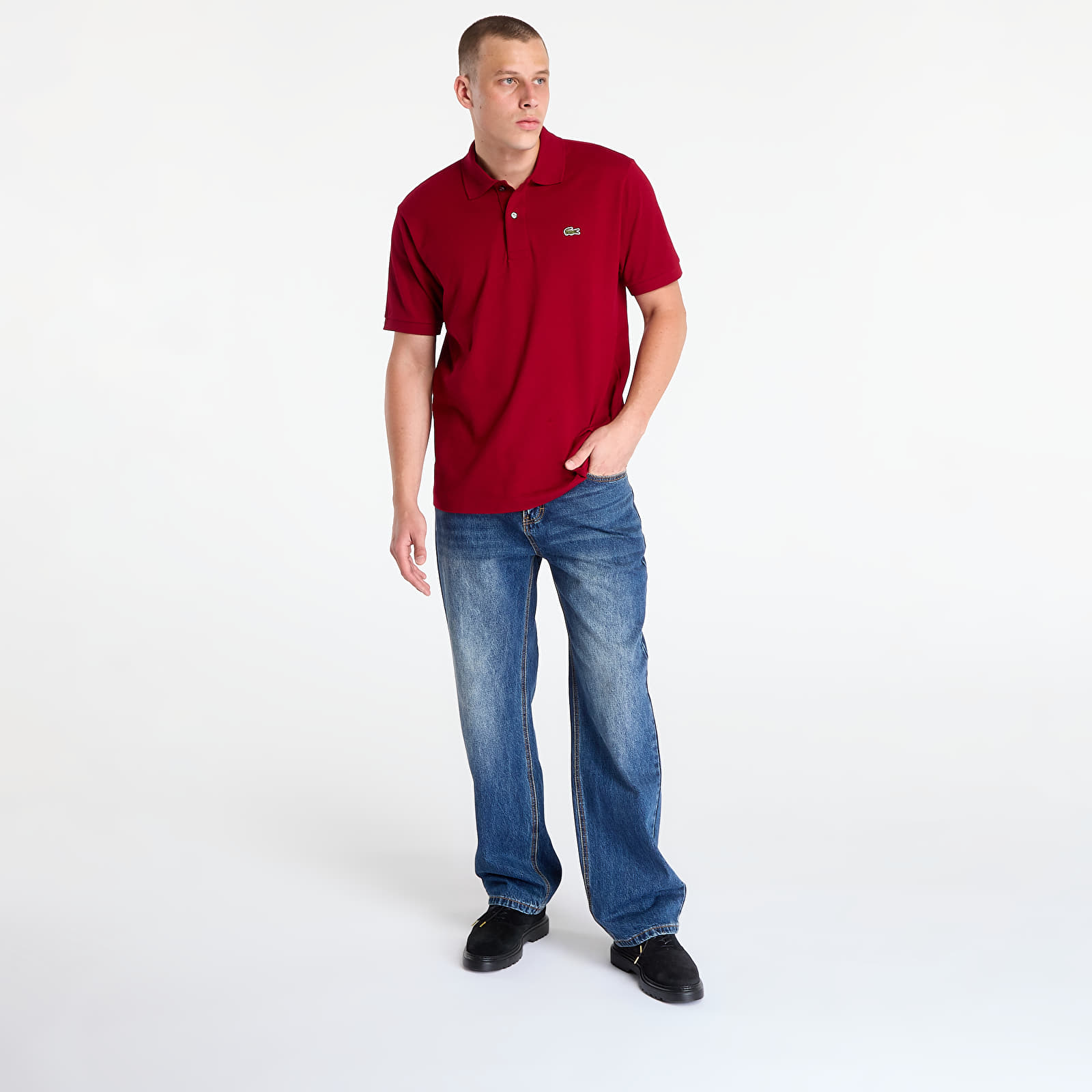 Мъжки тениски LACOSTE Men's S/S Best Polo Bordeaux