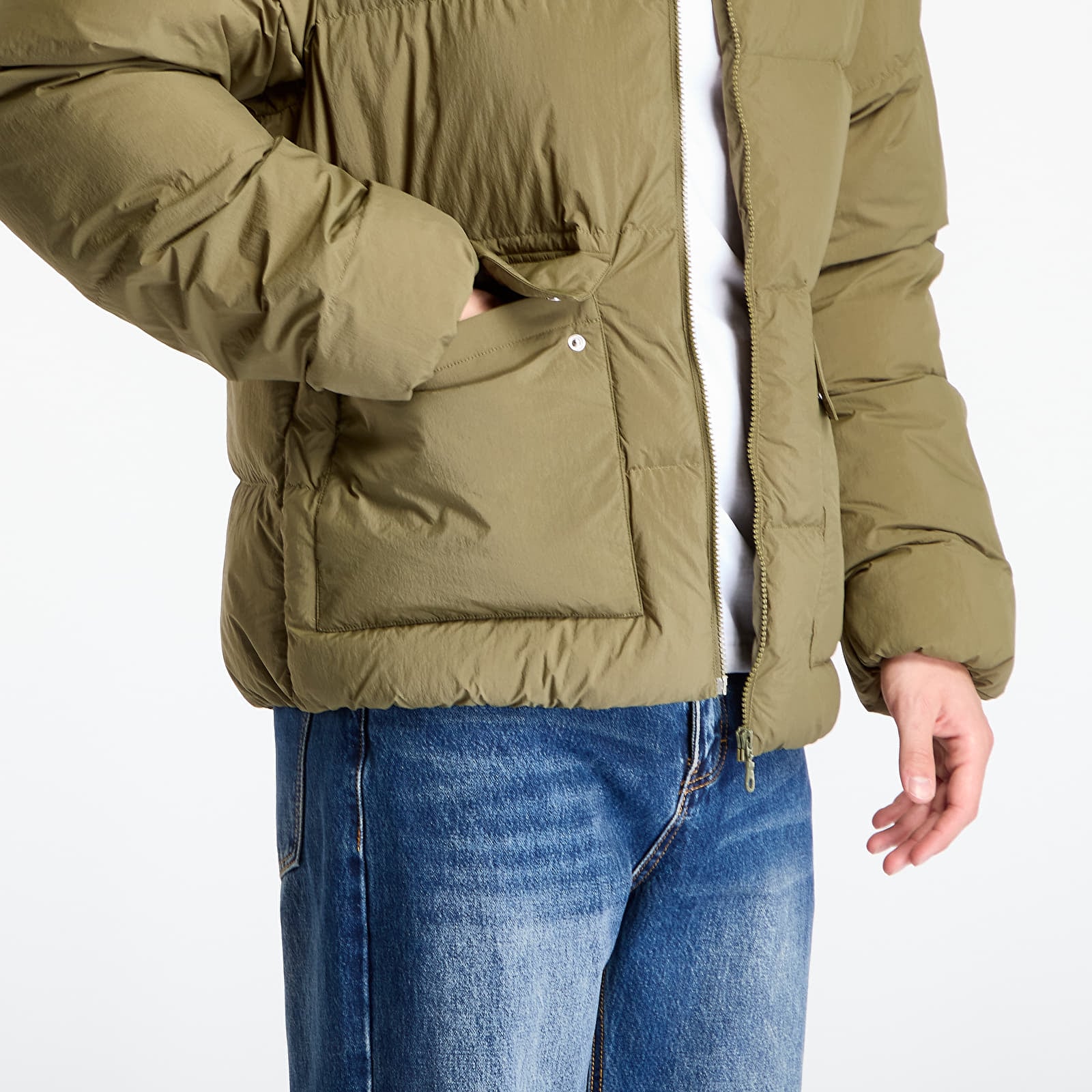 Vestes pour hommes adidas Originals Synthetic Down Puffer Focus Olive