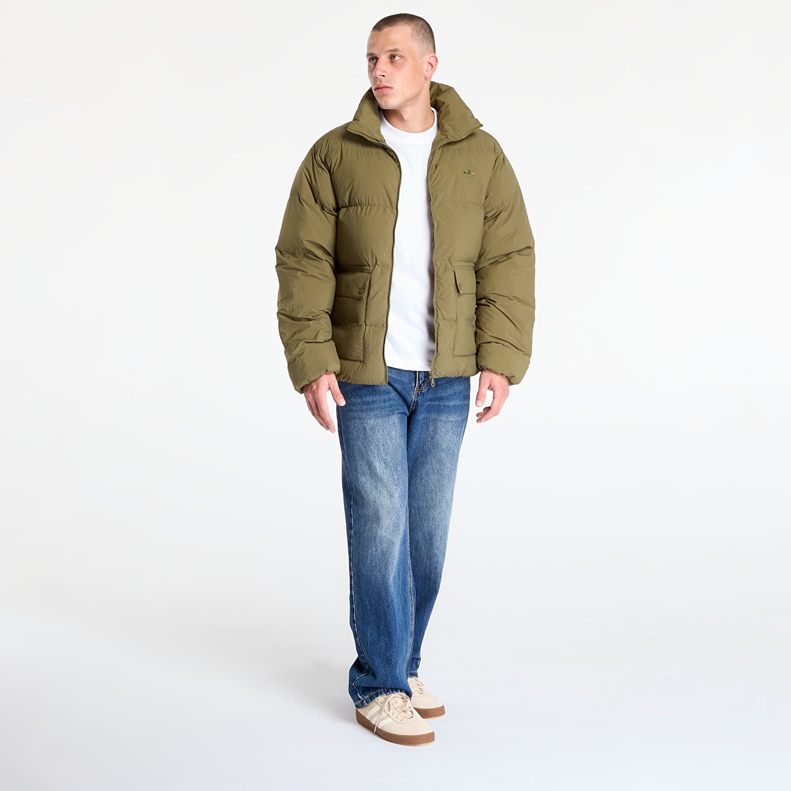Vestes pour hommes adidas Originals Synthetic Down Puffer Focus Olive