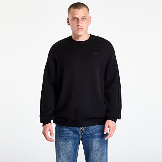 Sweater adidas Premium Essentials Knit Crewneck Black/ Semi Lucid Fuchsia