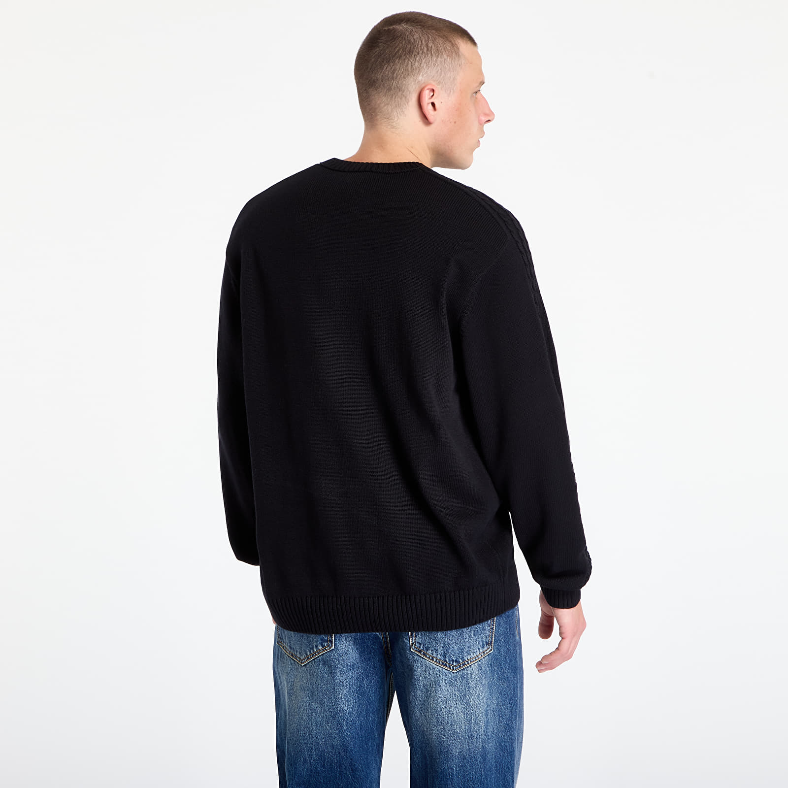 Пуловери adidas Premium Essentials Knit Crewneck Black/ Semi Lucid Fuchsia
