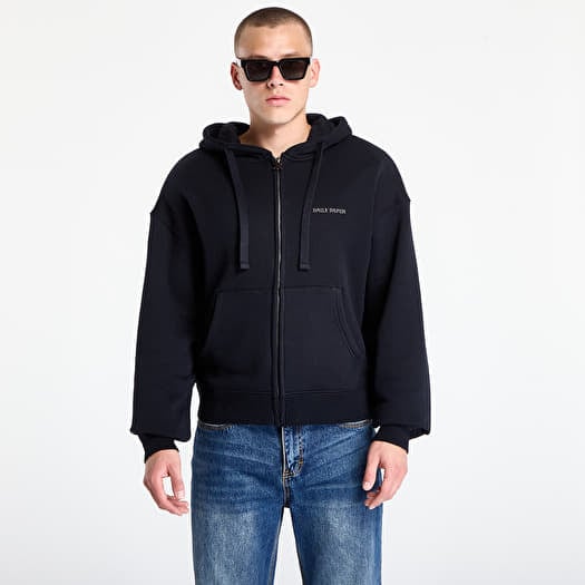 Daily Paper Boxy Zip Up Hoodie Black