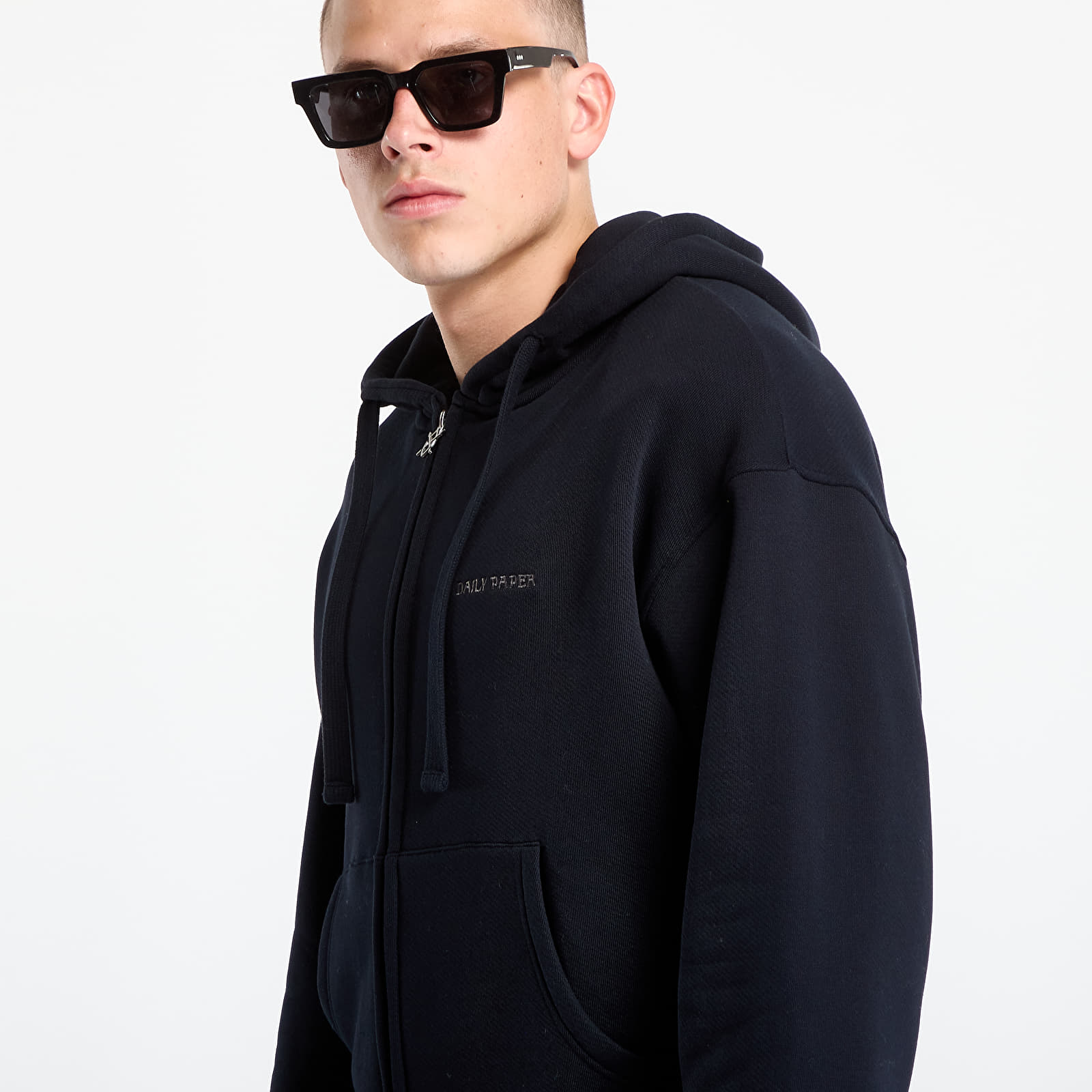 Miesten hupparit Daily Paper Boxy Zip Up Hoodie Black