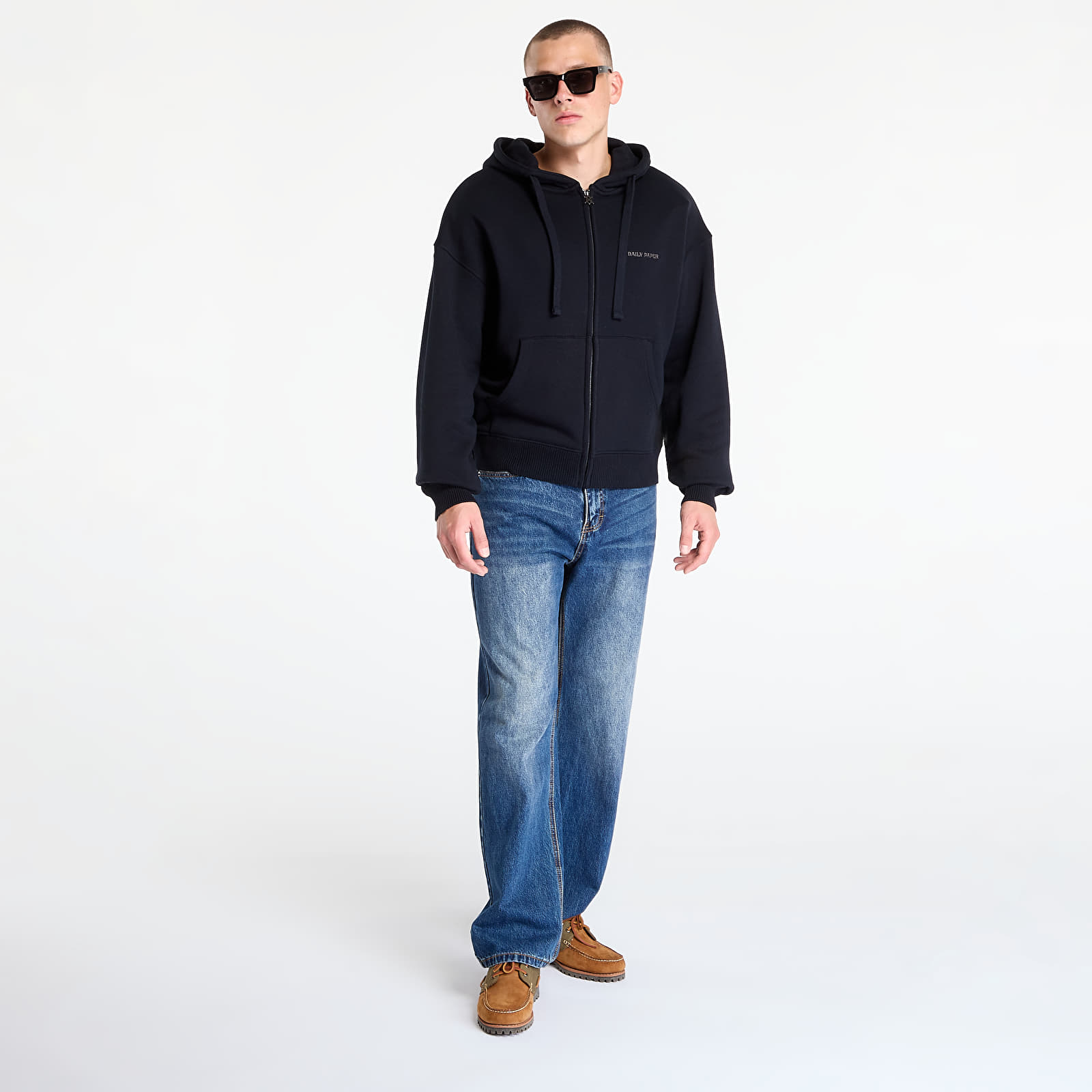 Miesten hupparit Daily Paper Boxy Zip Up Hoodie Black