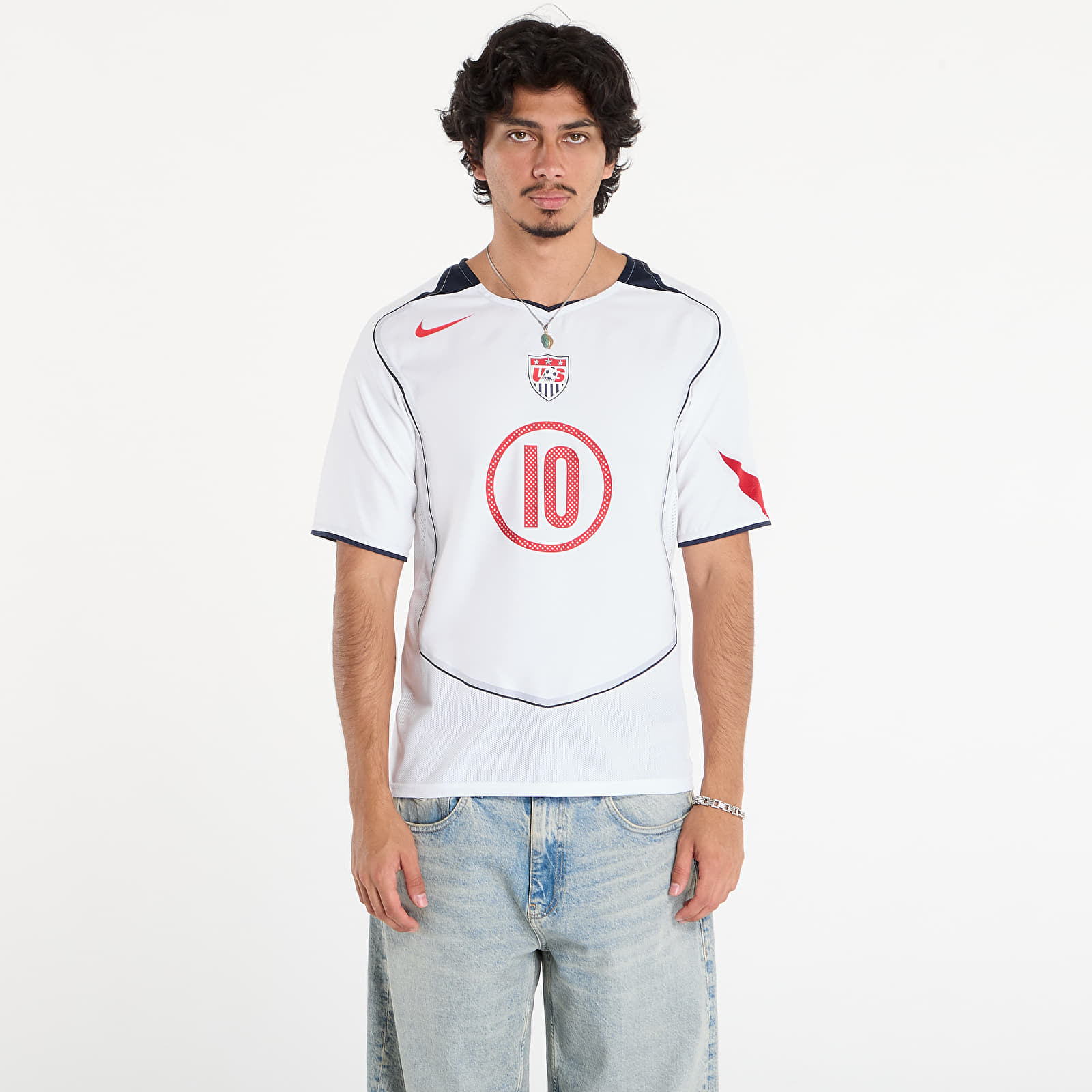 Camisetas Nike Landon Donovan USMNT 2004 Total 90 Reissue Men's Nike Soccer Replica Jersey White/ College Navy/ University Red