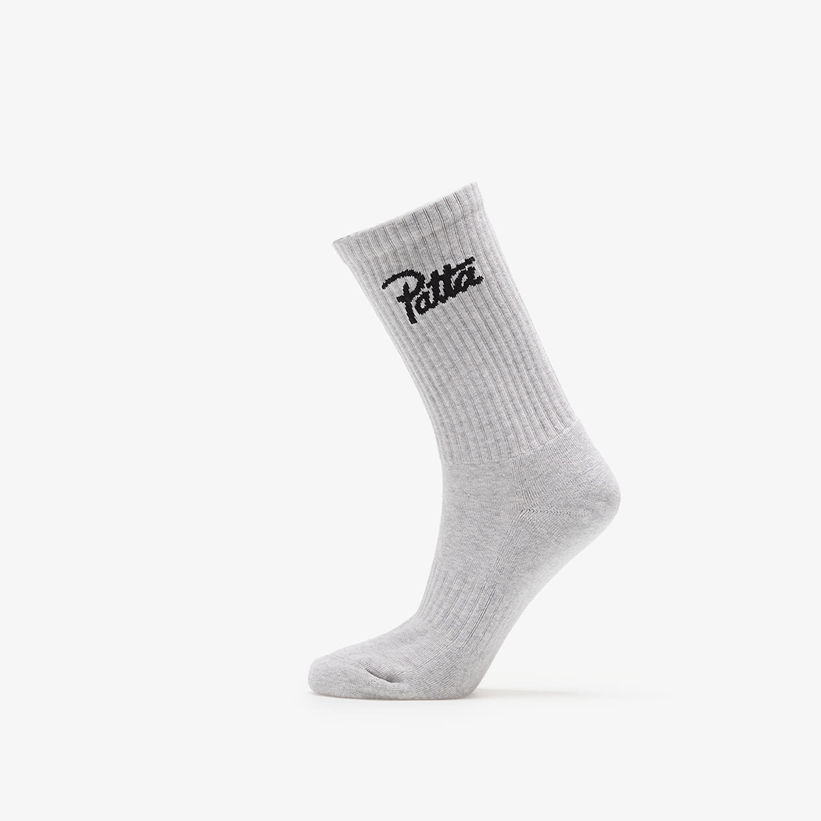Calcetines Patta Script Logo Sports Sock Melange Grey