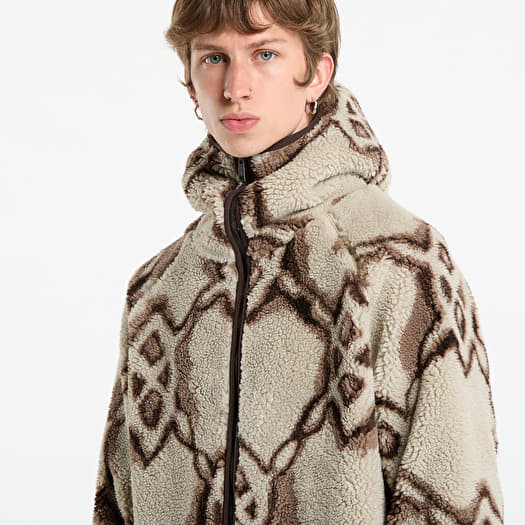 Essentials Men's Met sherpa gevoerde fleecetrui met capuchon en volledige ritssluiting, Zwart, XS