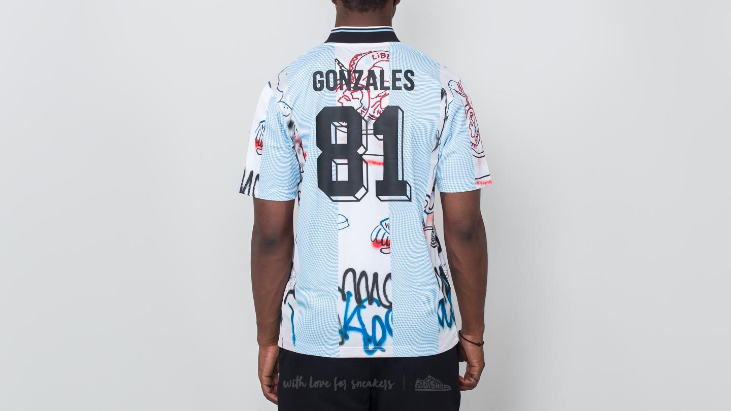 Camisetas adidas Gonzales Jersey Black White Clear Blue Multicolor Footshop
