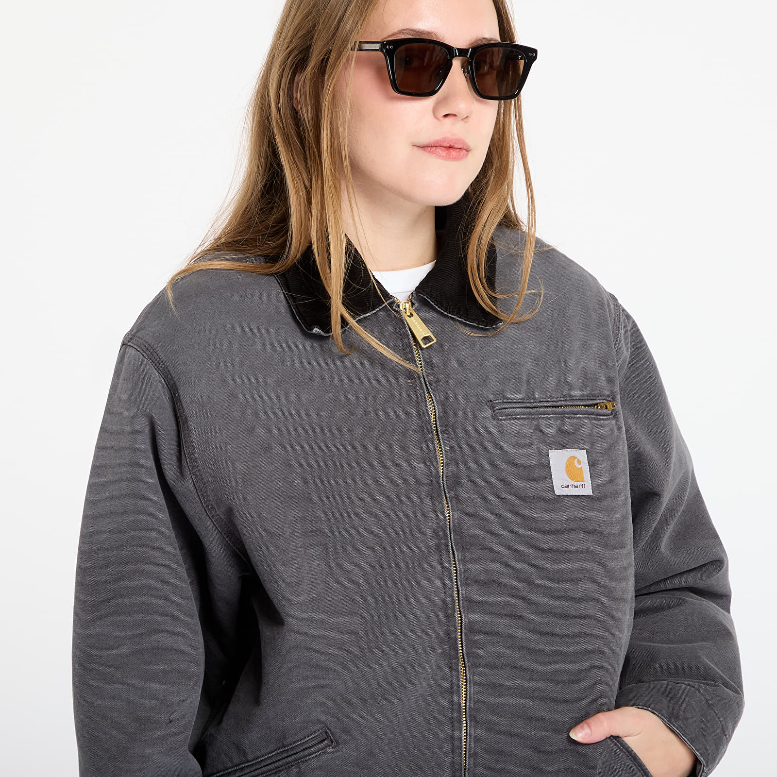 Jackets Carhartt WIP OG Detroit Jacket UNISEX Graphite/ Black Stone Canvas