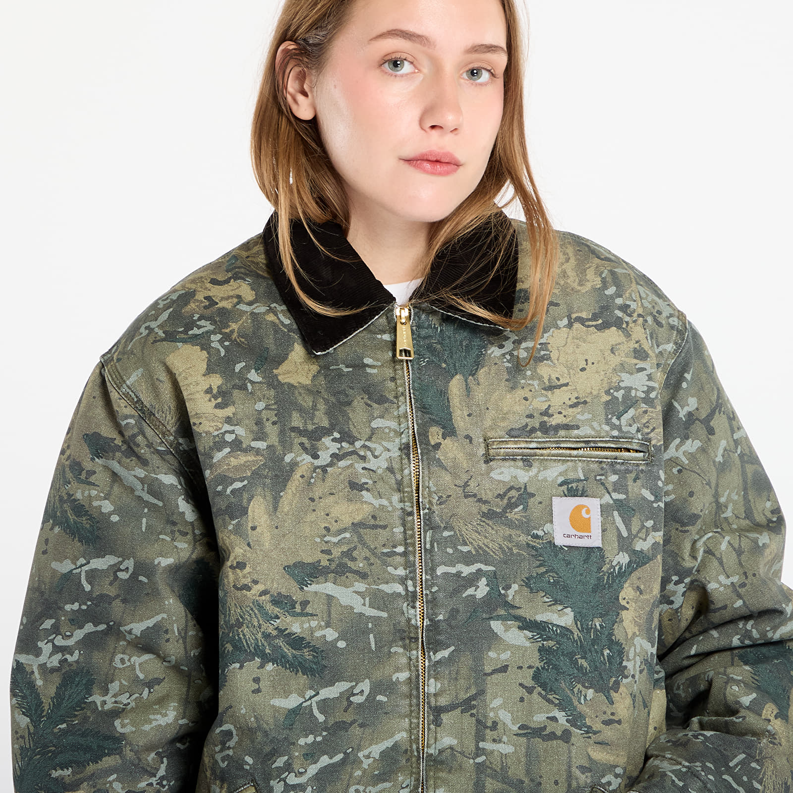 Men's jackets Carhartt WIP OG Detroit Jacket Camo UNISEX Combi/ Green/ Black Stone Washed