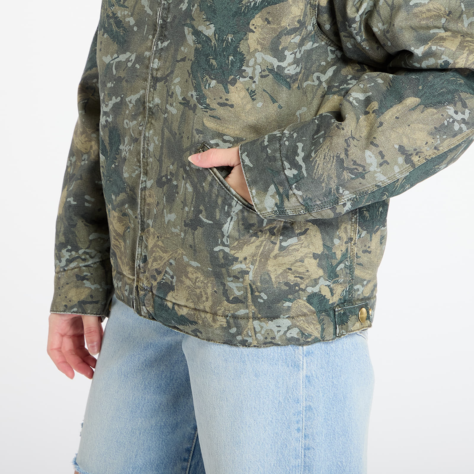 Men's jackets Carhartt WIP OG Detroit Jacket Camo UNISEX Combi/ Green/ Black Stone Washed