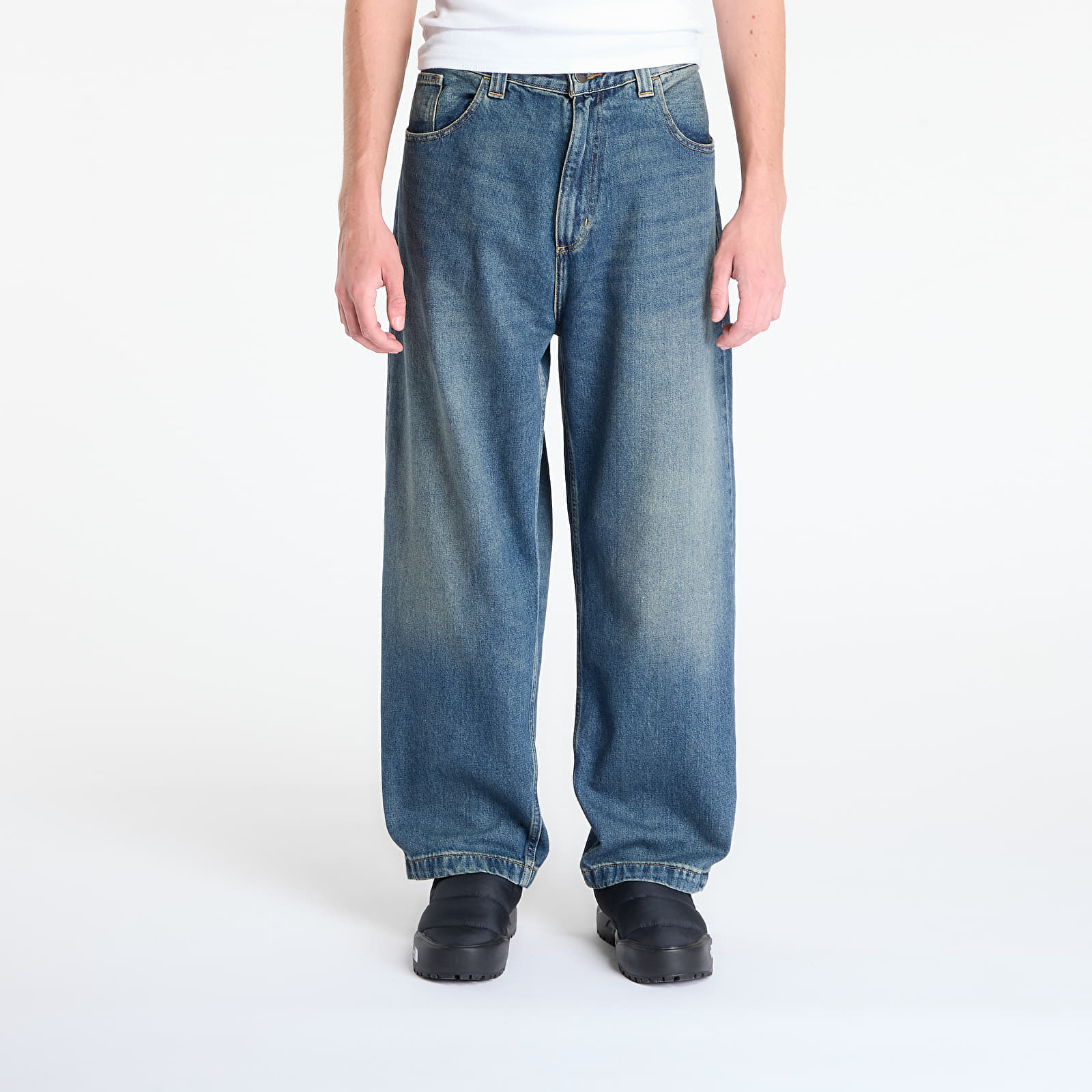 Панталони Carhartt WIP Brandon Pant Blue Worn Used Wash XS