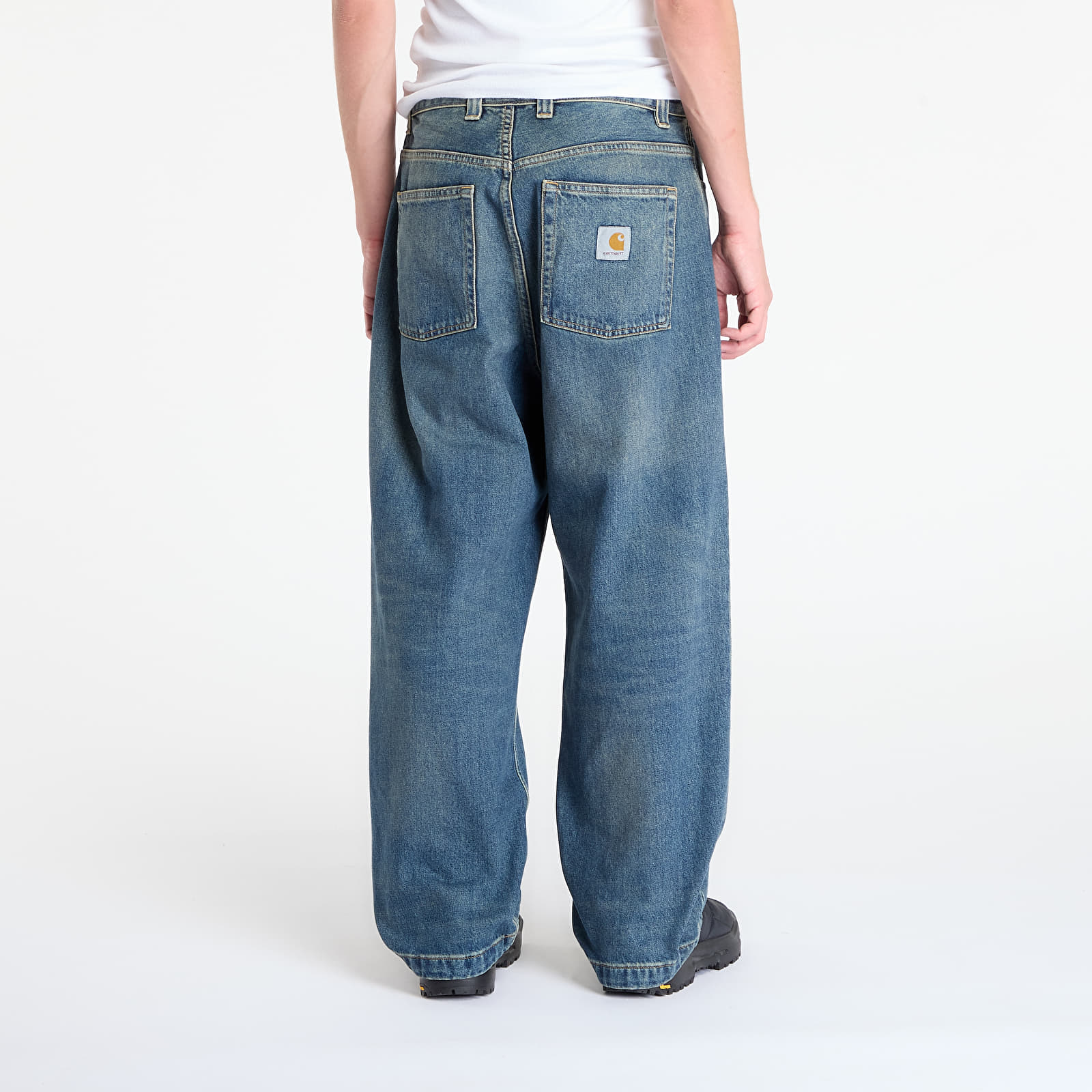 Панталони Carhartt WIP Brandon Pant Blue Worn Used Wash