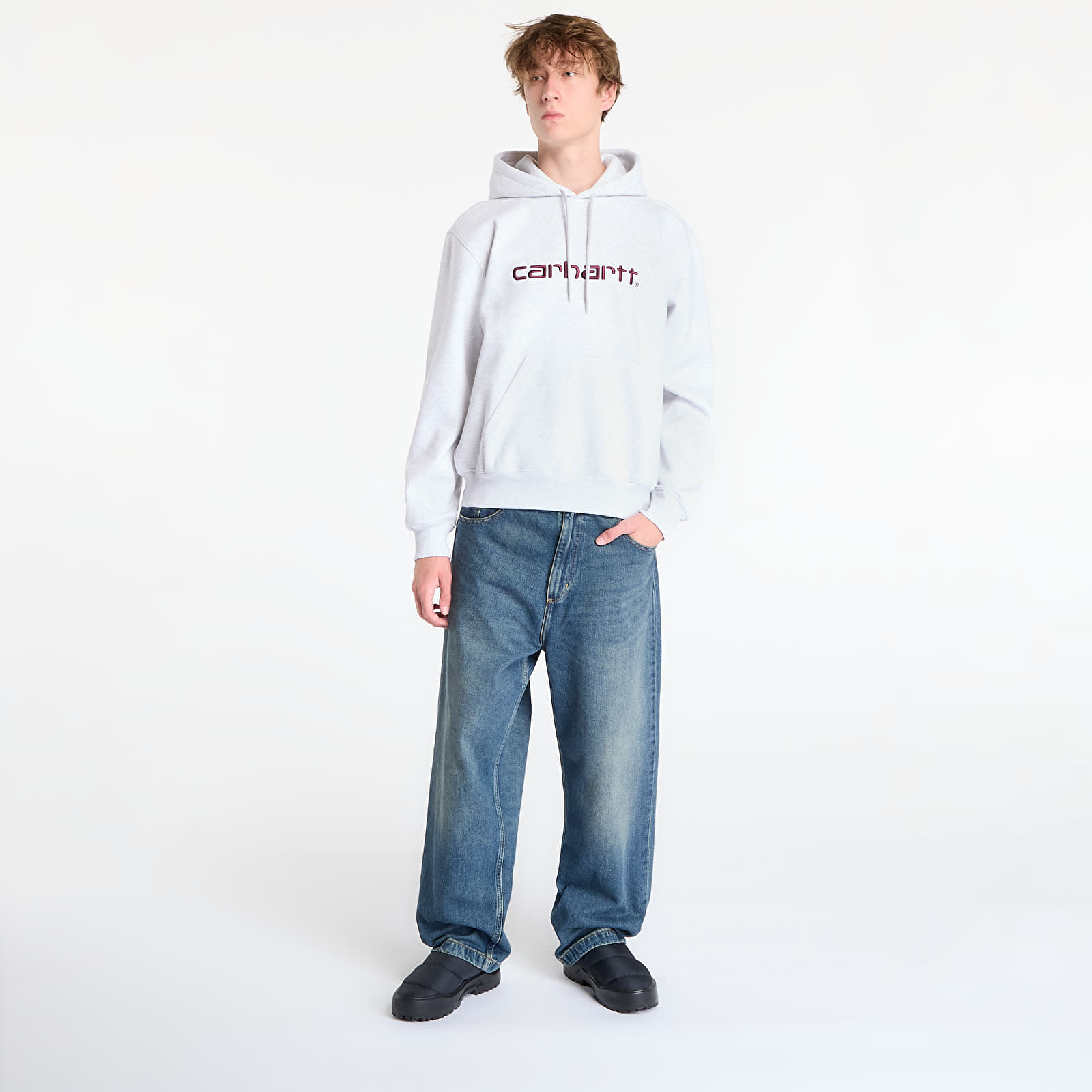 Панталони Carhartt WIP Brandon Pant Blue Worn Used Wash