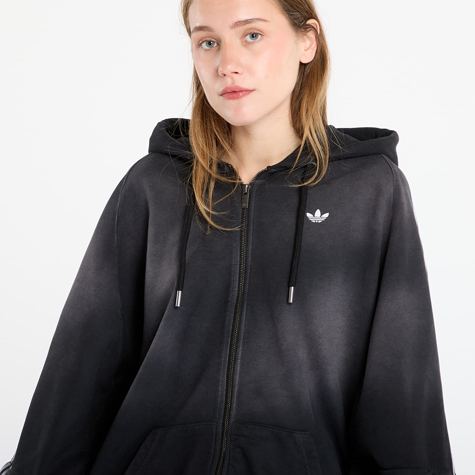 Naisten hupparit adidas Adilenium Season 4 Teamgeist Washed Oversized Full-Zip Hoodie Black/ Grey Six