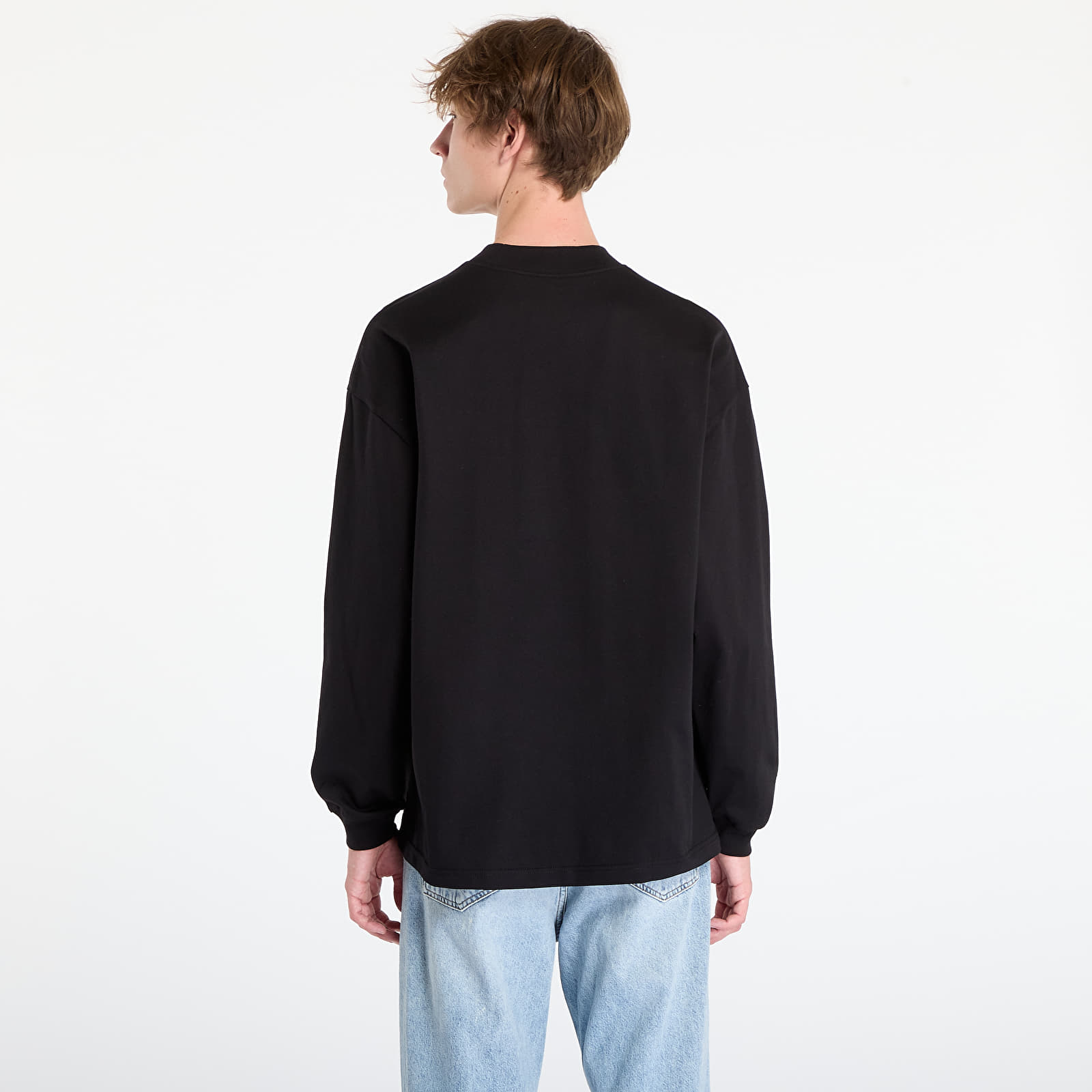 T-paidat Carhartt WIP L/S Schooling Mockneck T-Shirt UNISEX Black/ Wax