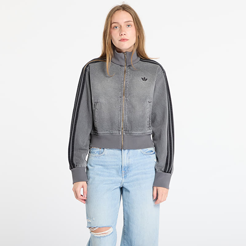 adidas DENIM TRACK TOP ウォッシュドグレーデニム XS レディース 