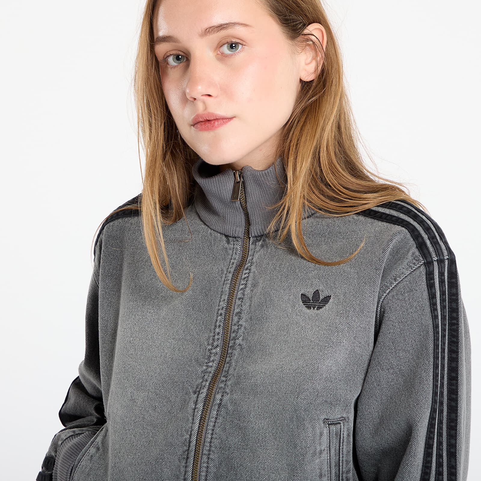 Ženske jakne adidas Adicolor Denim Track Top Washed Grey Denim