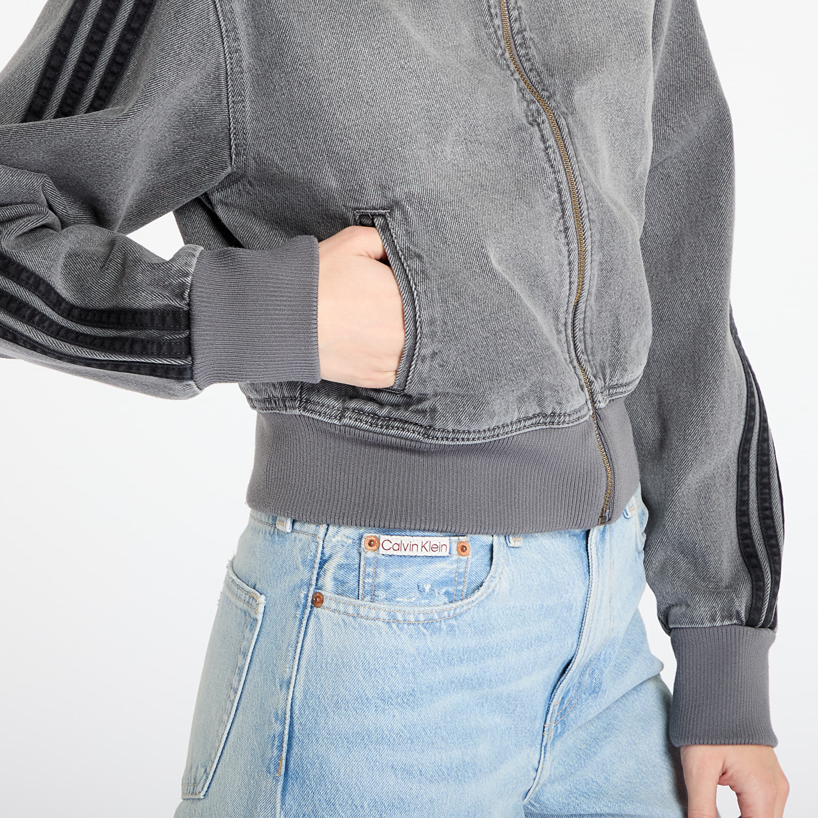 Ženske jakne adidas Adicolor Denim Track Top Washed Grey Denim