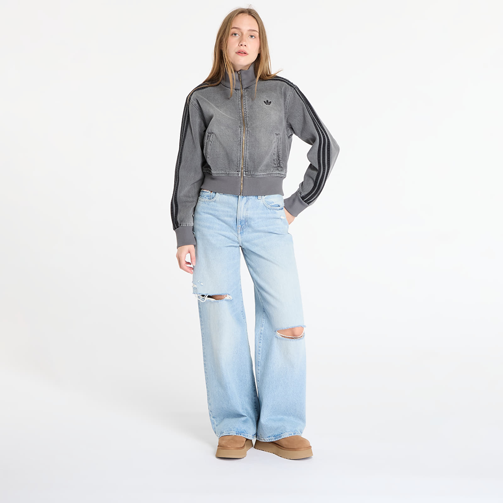 Ženske jakne adidas Adicolor Denim Track Top Washed Grey Denim