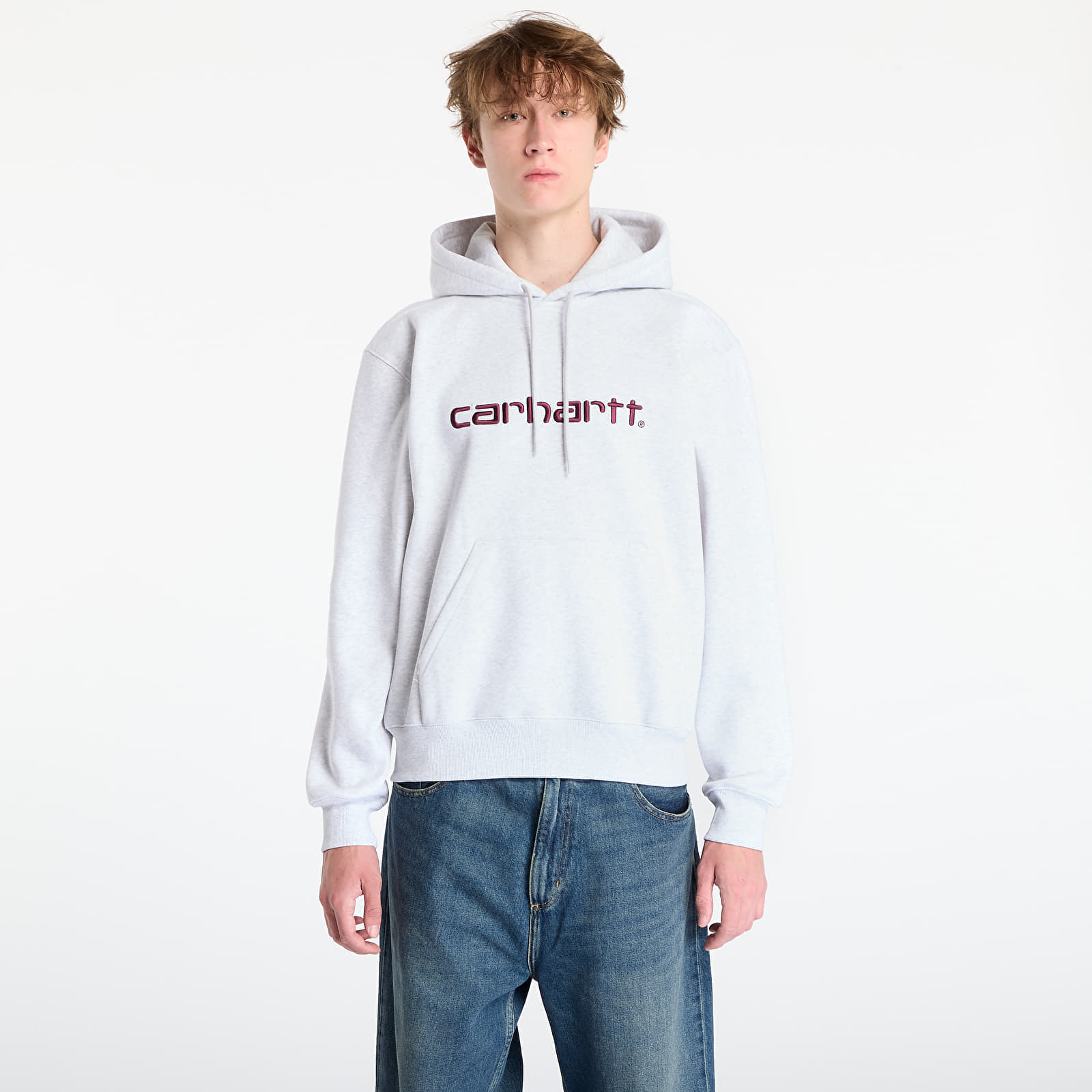 Sweatshirt Carhartt WIP Hooded Carhartt Sweat UNISEX Ash Heather/ Rondo XL