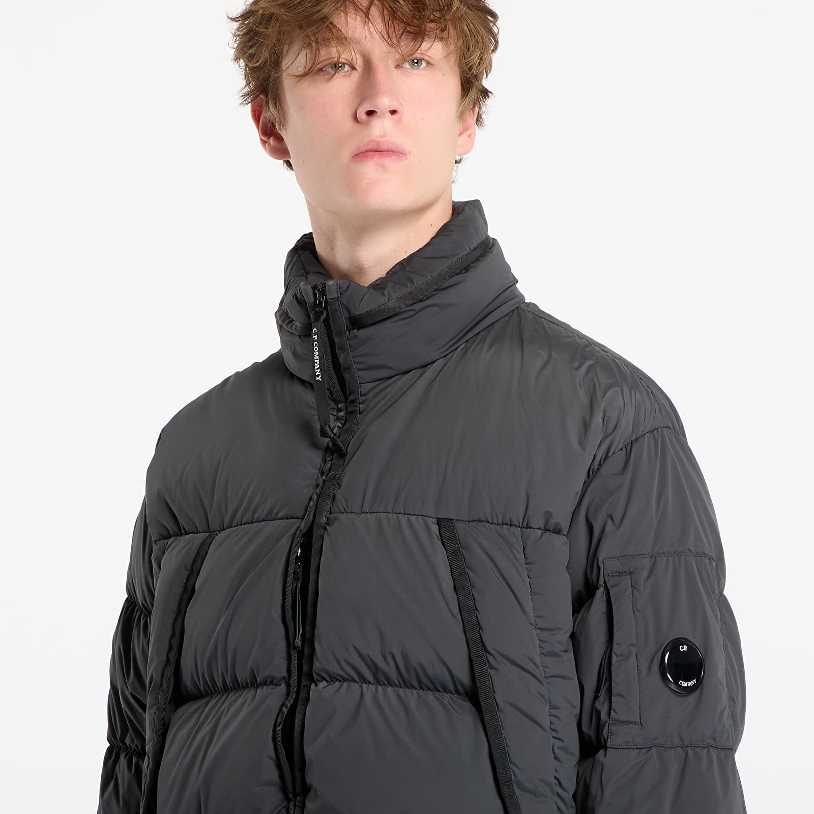 Men's jackets C.P. Company Nycra-R Hooded Down Jacket Dark Shadow Grey