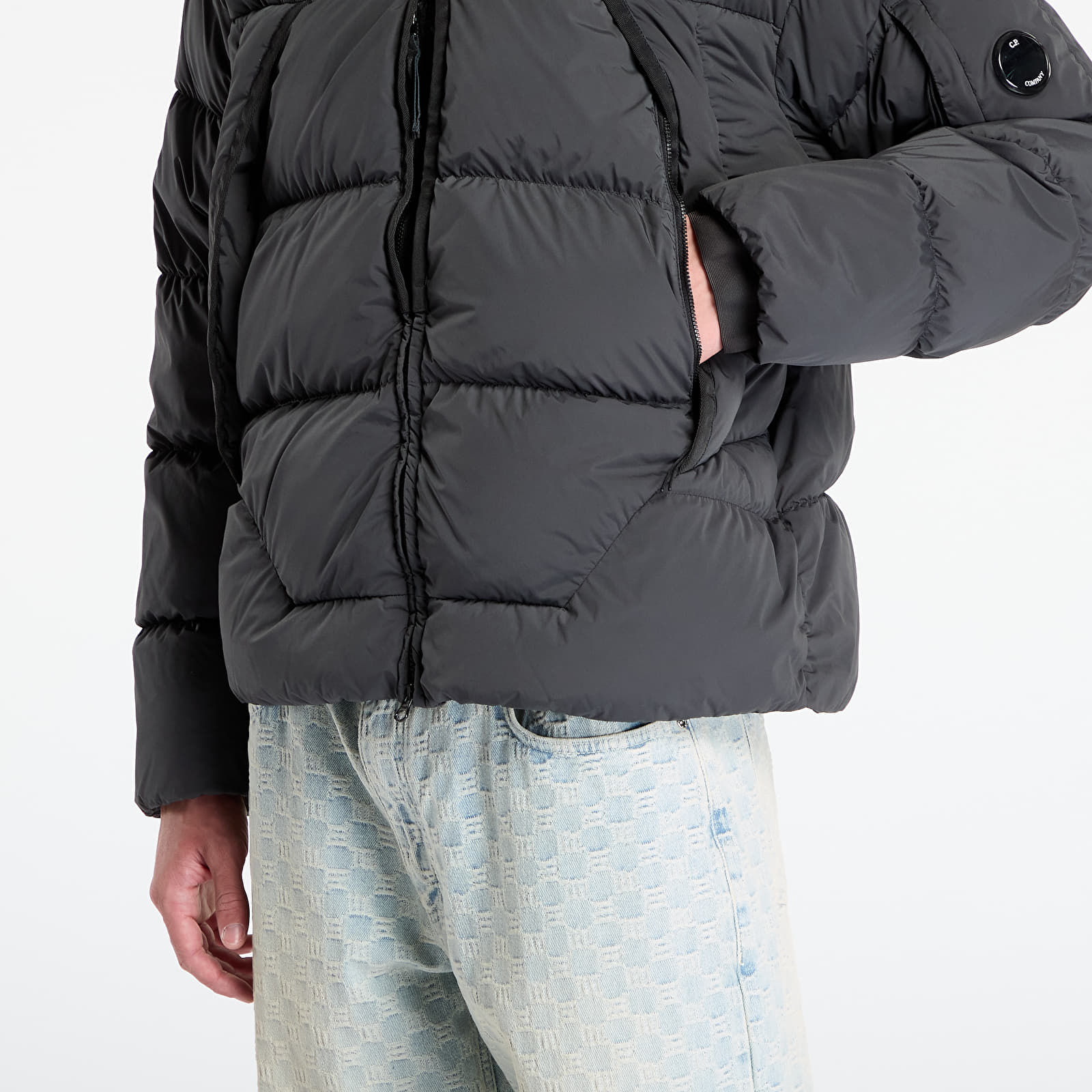 Men's jackets C.P. Company Nycra-R Hooded Down Jacket Dark Shadow Grey