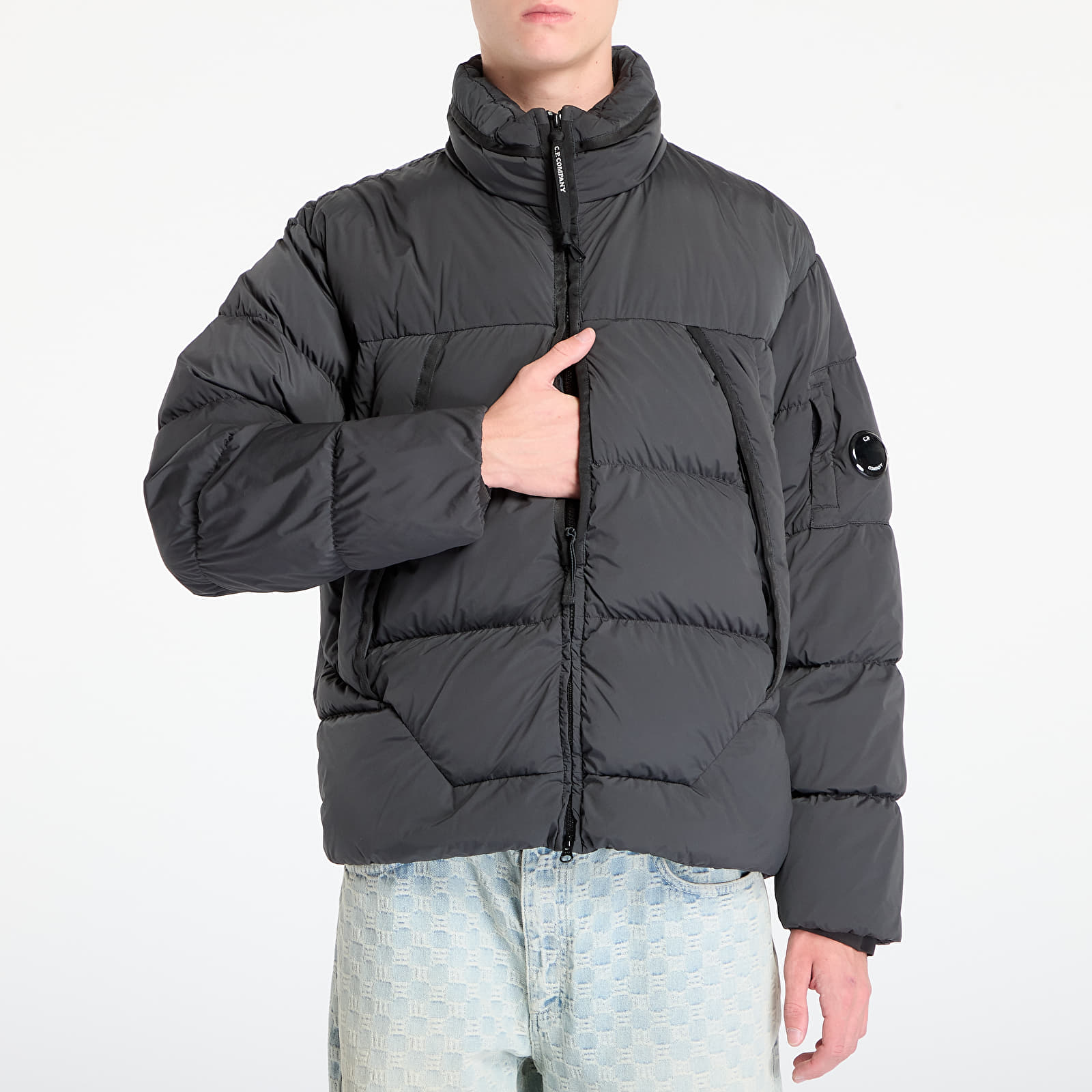 Men's jackets C.P. Company Nycra-R Hooded Down Jacket Dark Shadow Grey