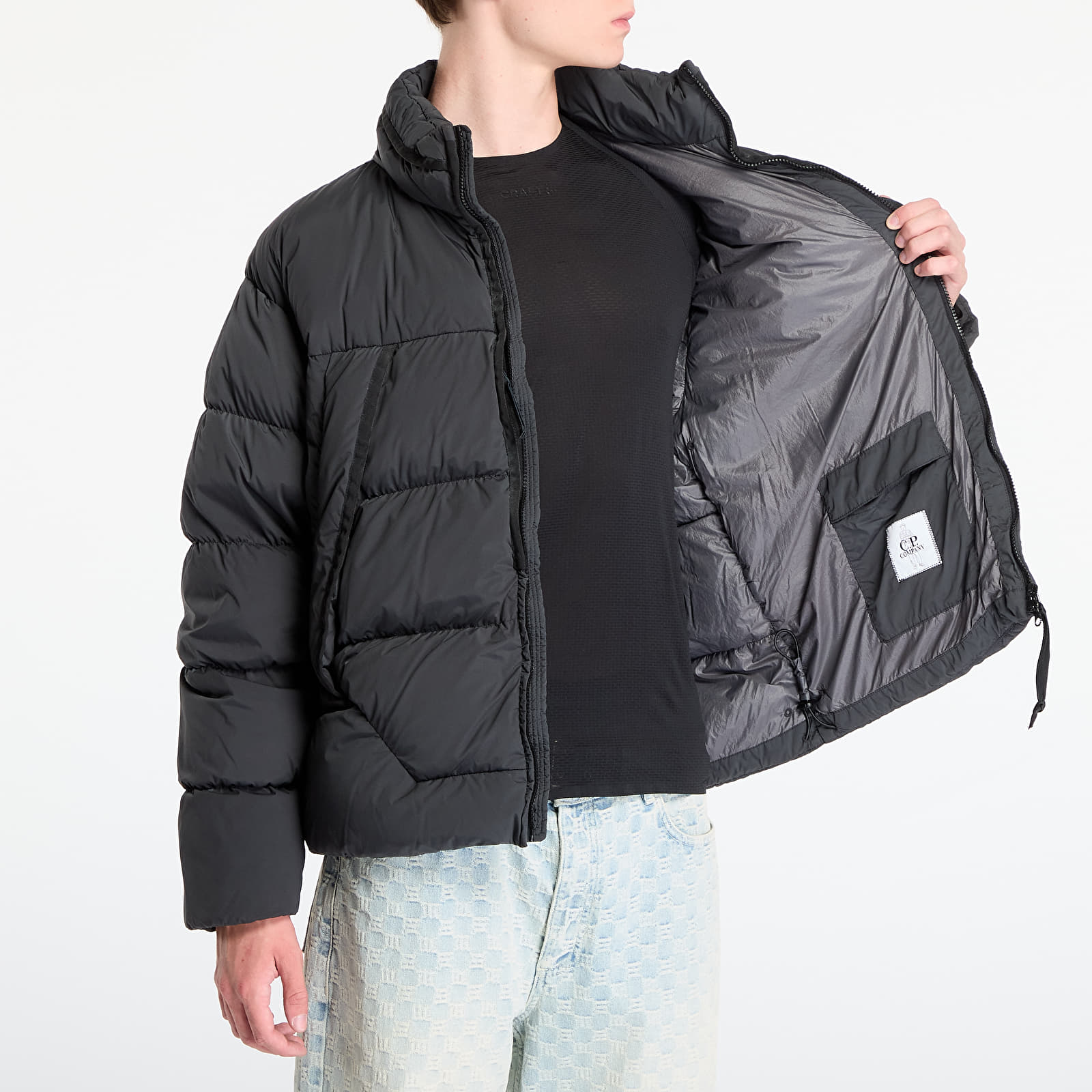 Men's jackets C.P. Company Nycra-R Hooded Down Jacket Dark Shadow Grey