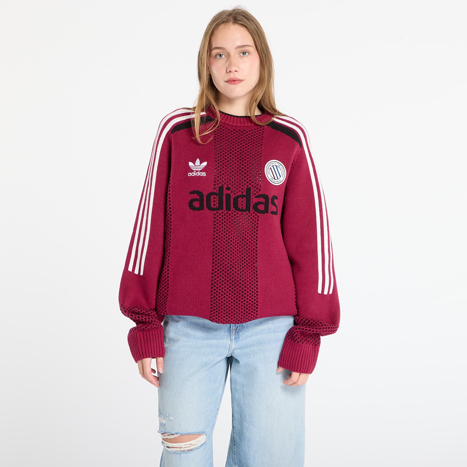 Pulover adidas Adicolor Blokecore Longsleeves Light Weight Pullover UNISEX Legacy Burgundy M