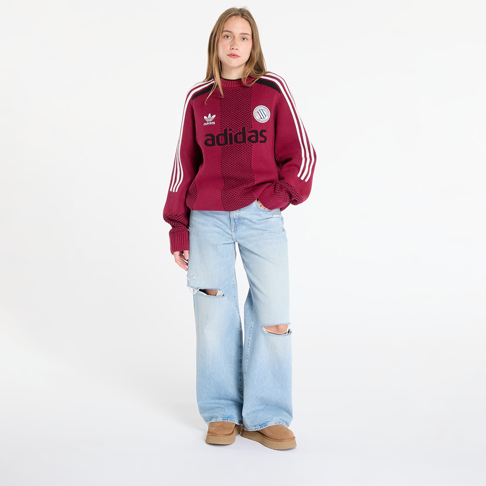 Пуловери adidas Adicolor Blokecore Longsleeves Light Weight Pullover UNISEX Legacy Burgundy