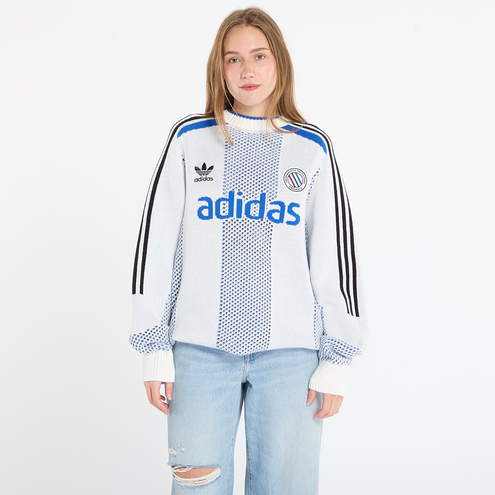 Пуловери adidas Adicolor Blokecore Longsleeves Light Weight Pullover UNISEX White