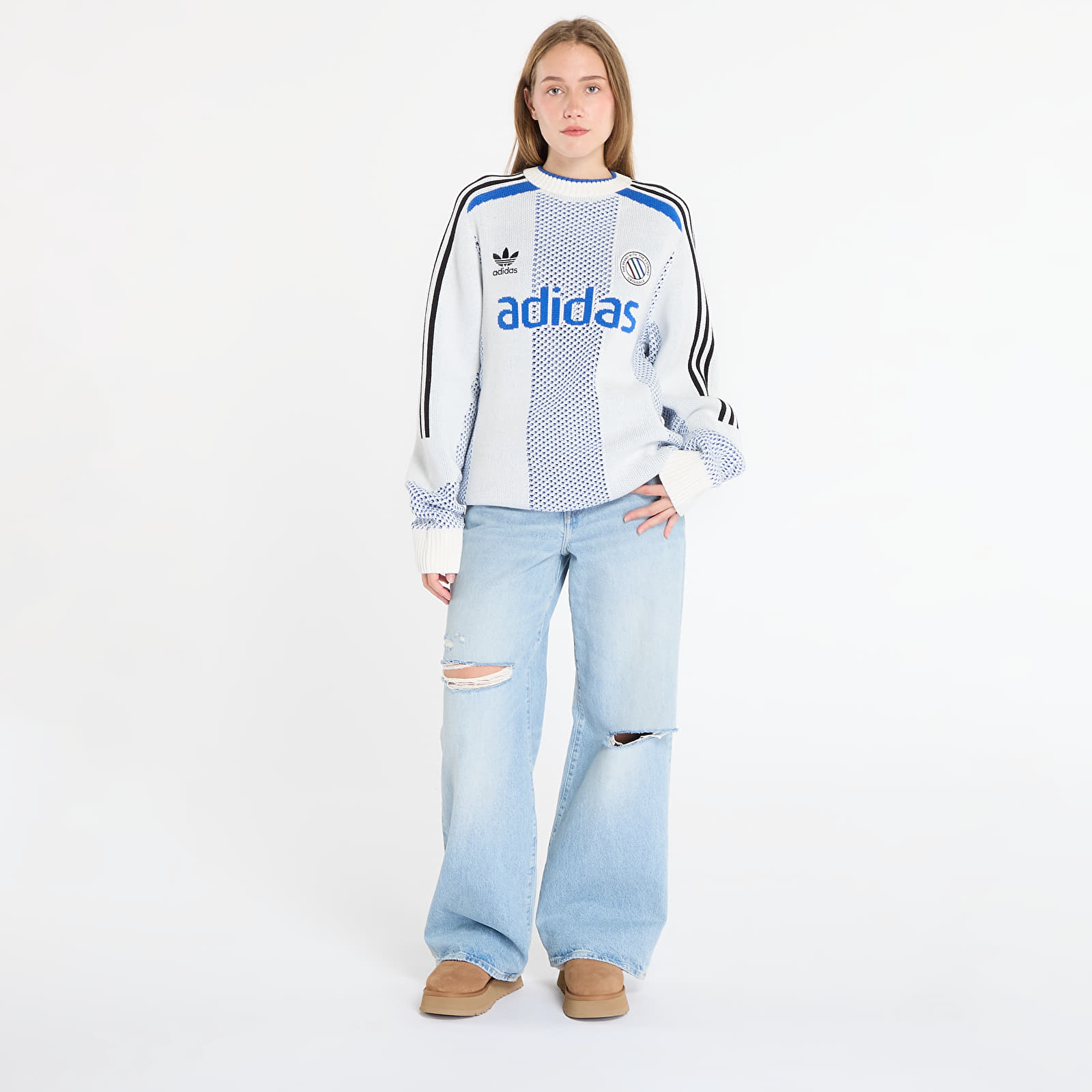 Пуловери adidas Adicolor Blokecore Longsleeves Light Weight Pullover UNISEX White