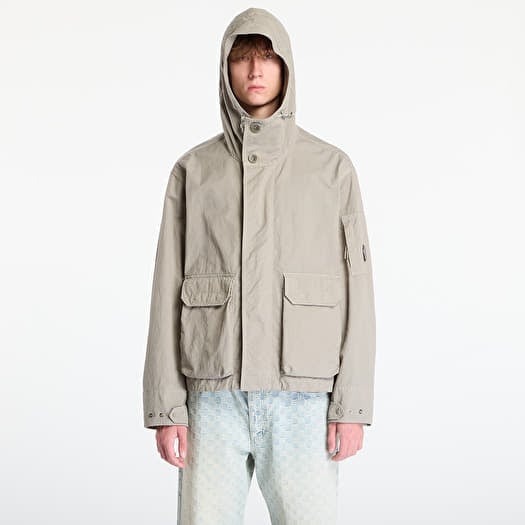 C.P. Company Twill Hooded Short Jacket Fungi Grey