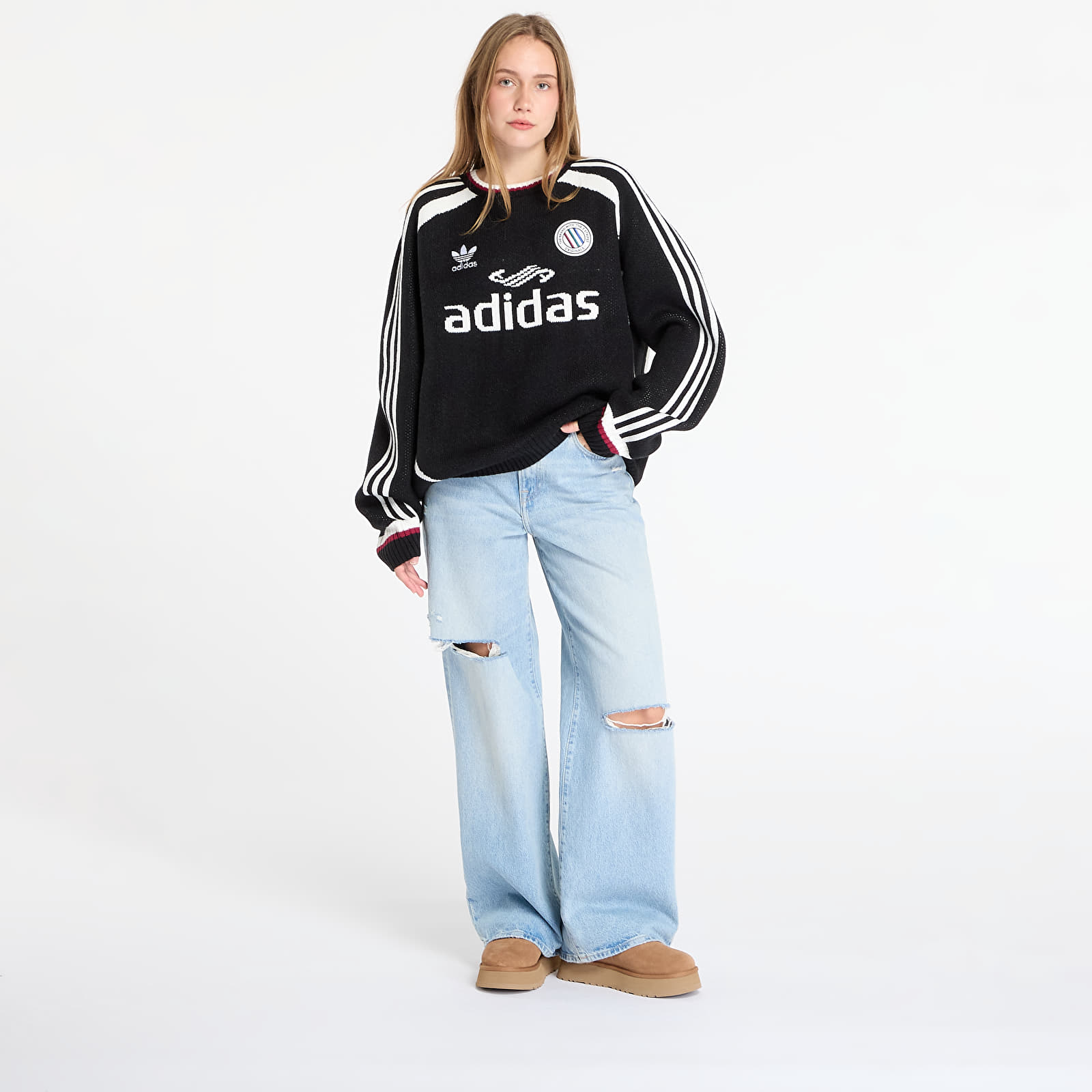 Мъжки суичъри adidas Adicolor Blokecore Pullover UNISEX Black